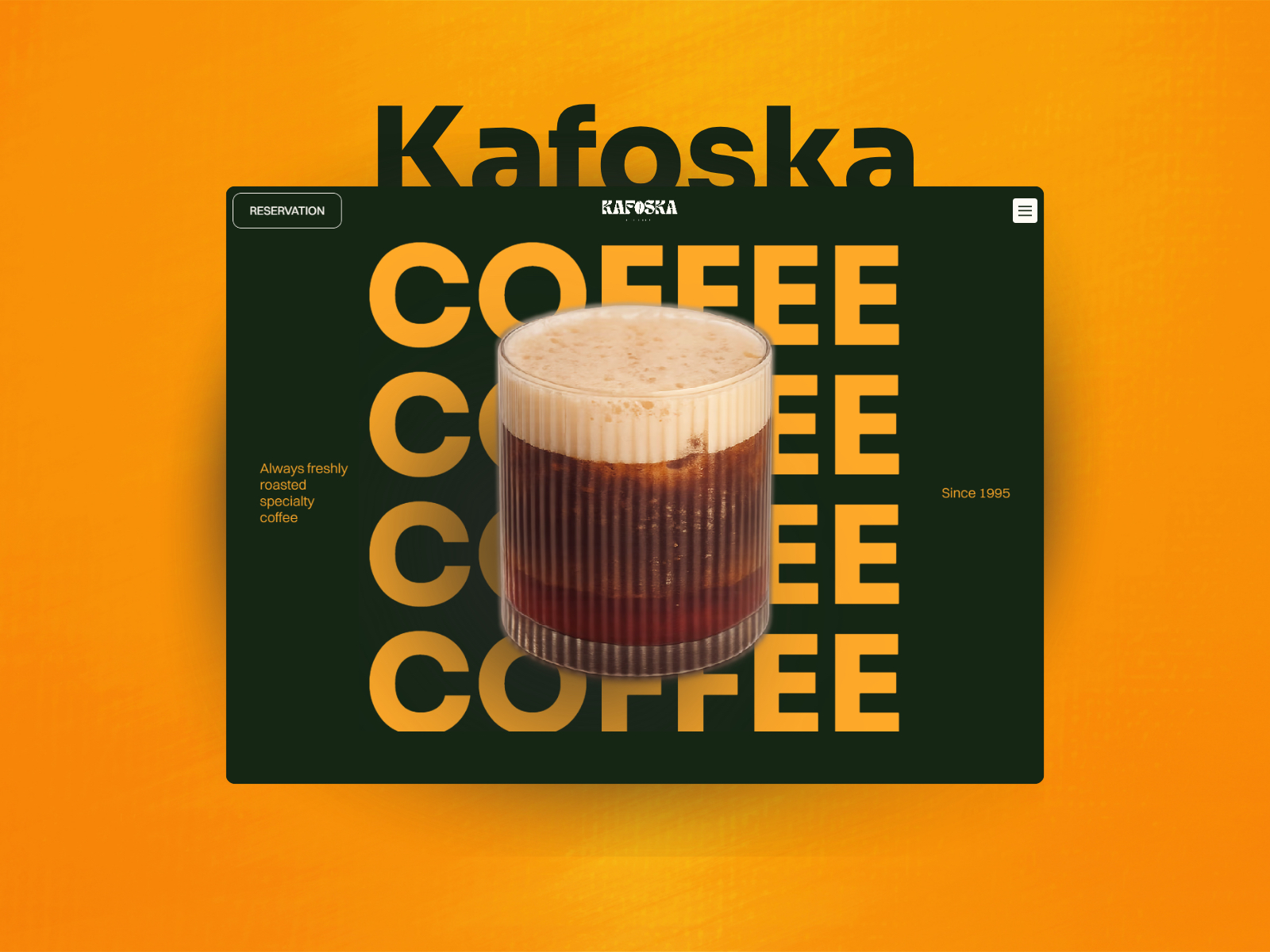 Kafoska — Free Food Framer Template preview