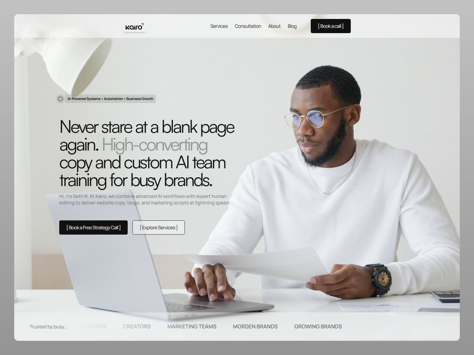 Kairo Consultant — Free Blog Website Template by Seth N. — Free HR Template for Framer by Seth N. preview