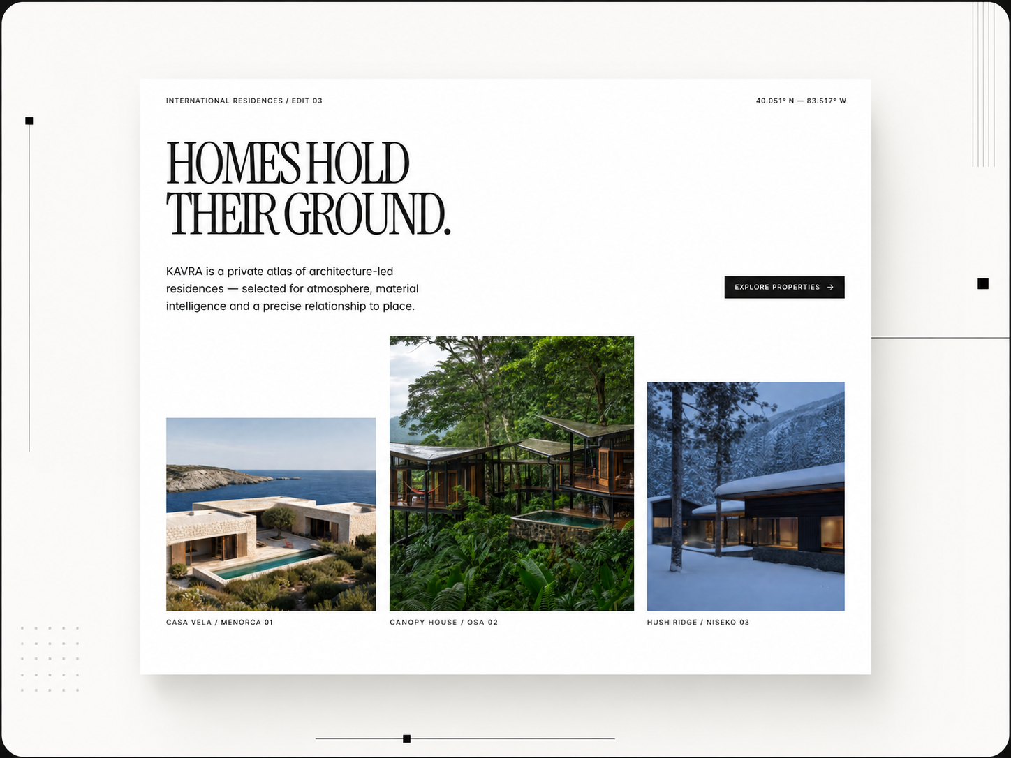 KAVRA: Free Property Website Template by baptiste.fort — Free Real Estate Framer Template preview