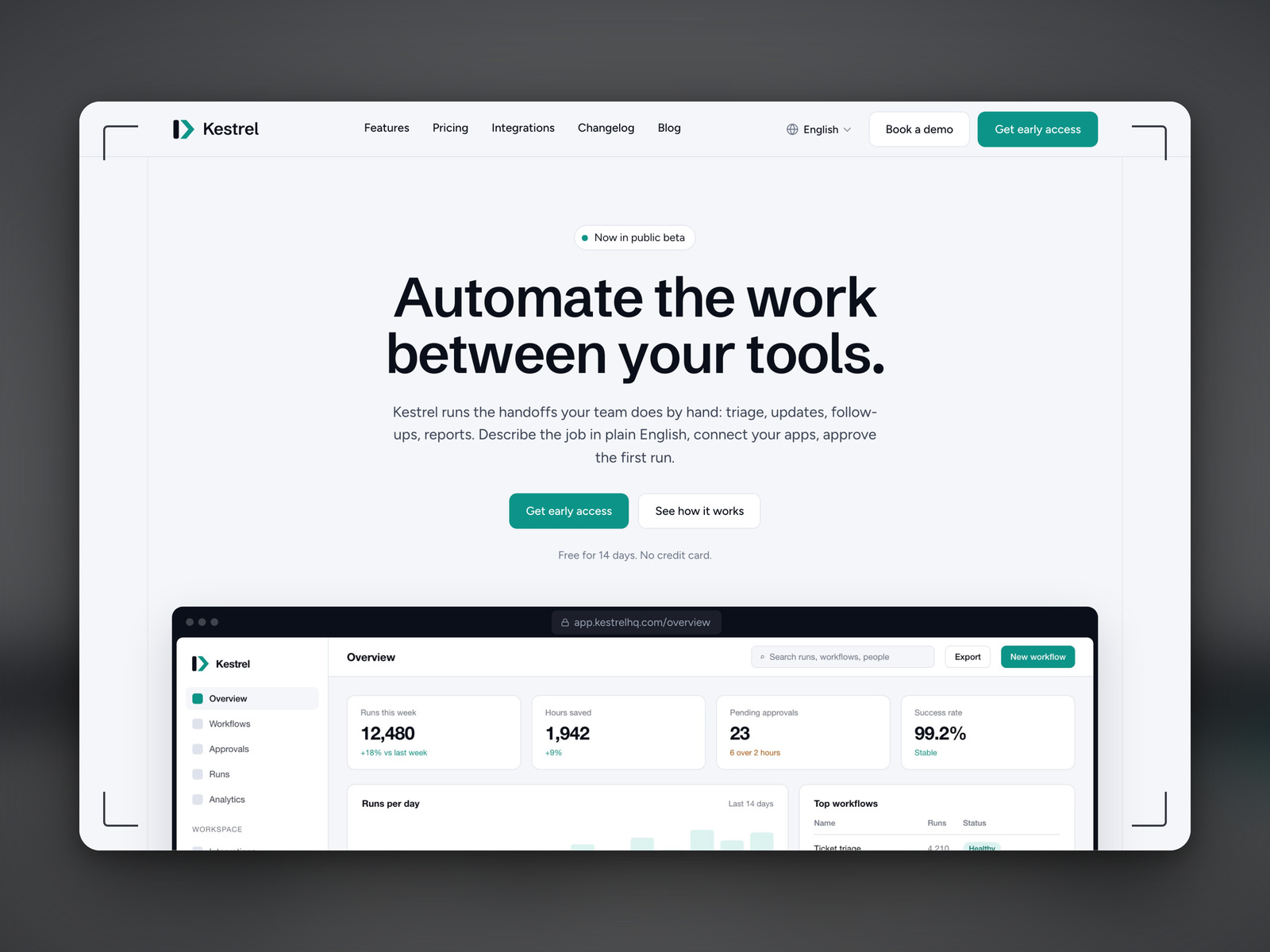 Kestrel Labs — Free AI Template for Framer by Khushal Dewra preview