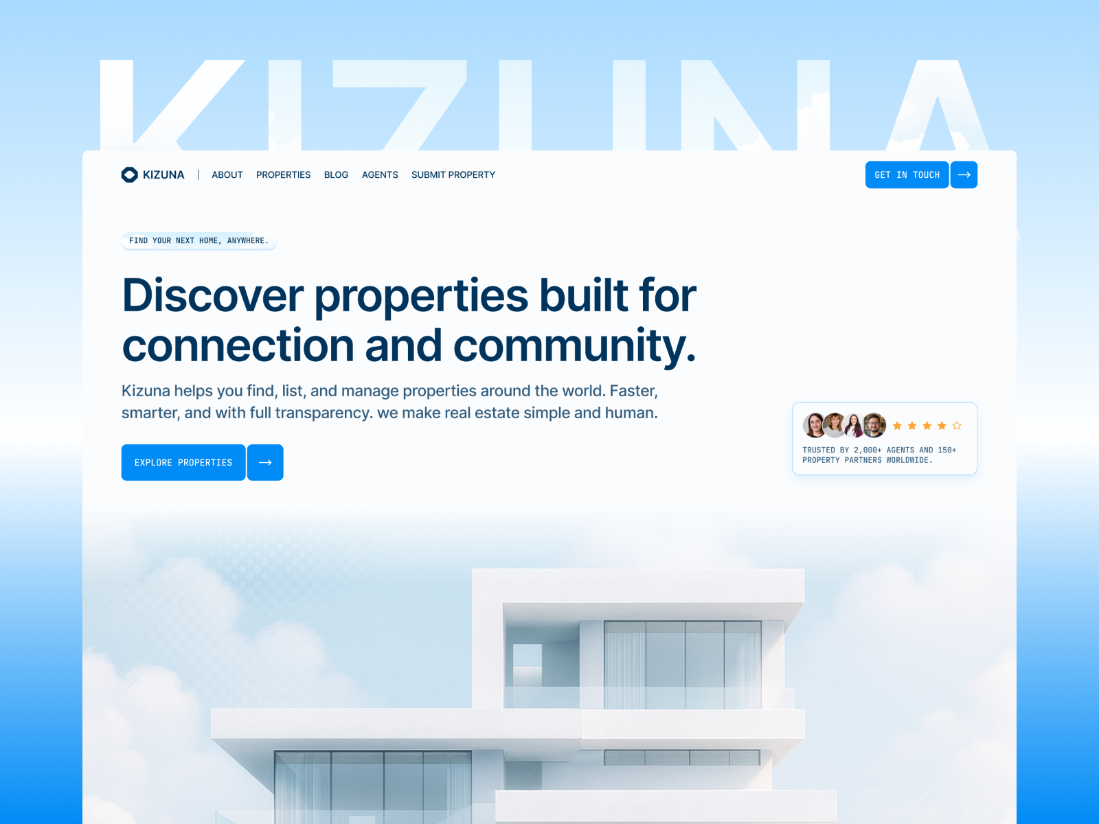 Kizuna — Free Real Estate Framer Template preview