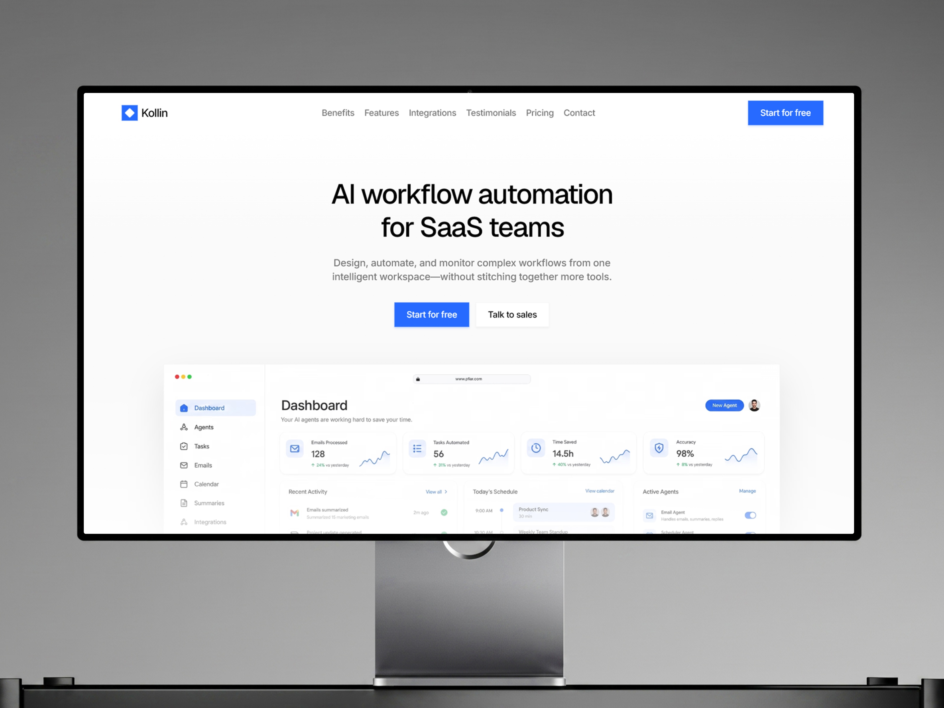 Kollin: Free AI Website Template by Someone — Free SaaS Framer Template preview