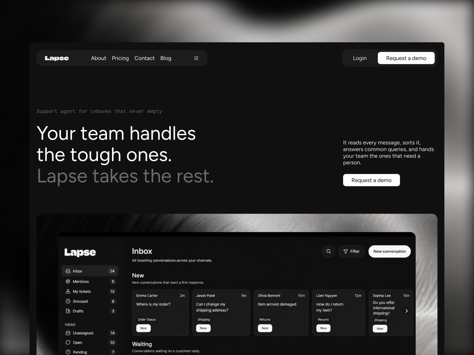 Lapse — Free SaaS Template for Framer preview