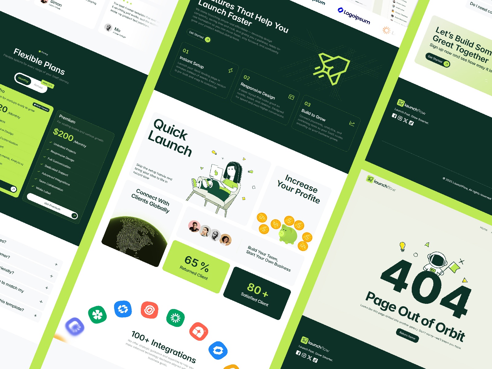 LaunchFlowX — Free SaaS Framer Template preview