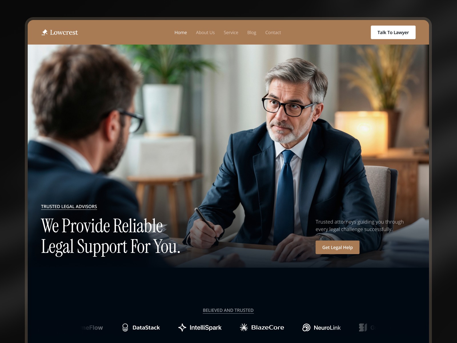 Lawcrest Law Firm: Free Personal Website Template by Arini Studio — Free Agency Framer Template preview