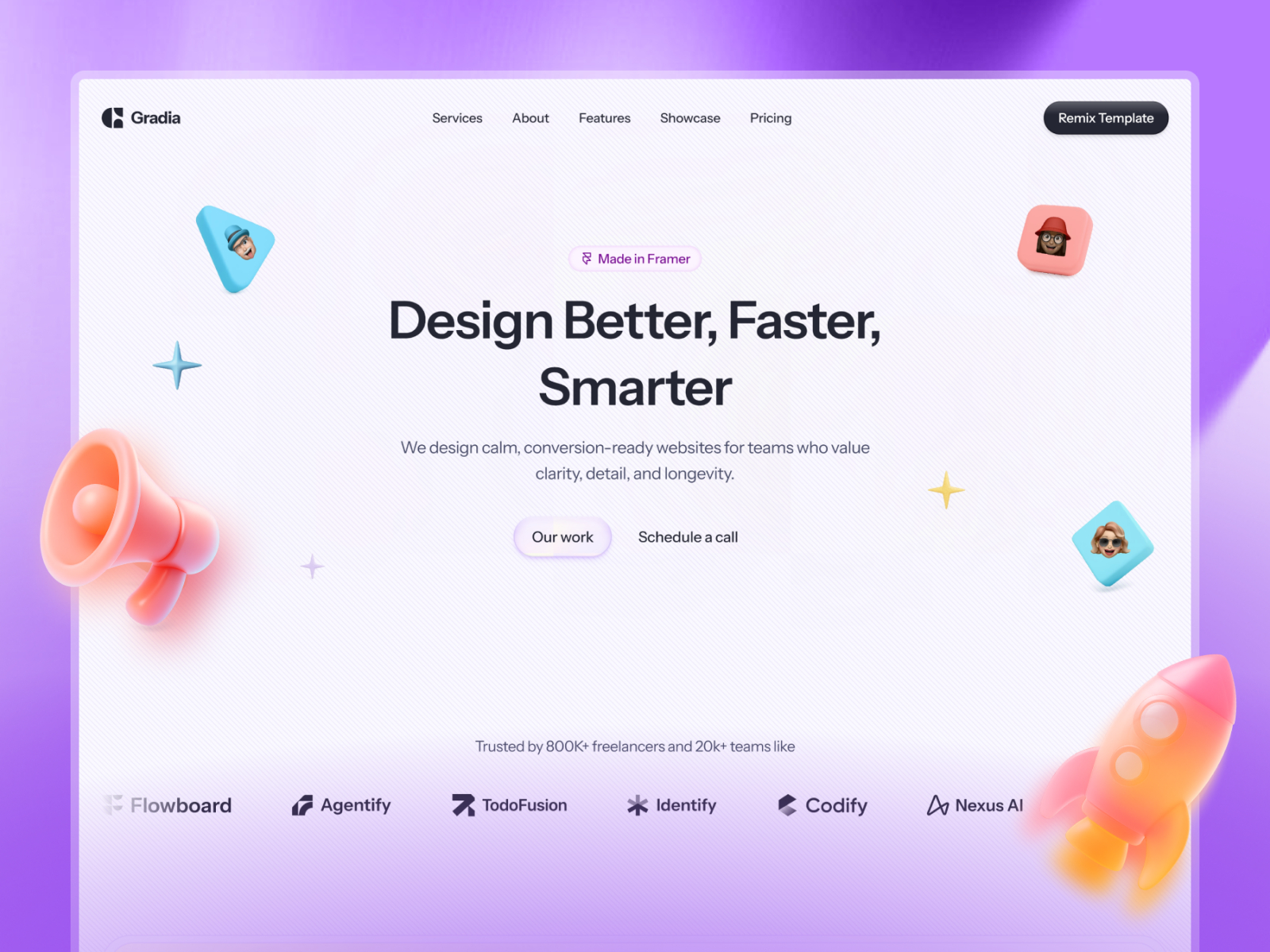 Layzo: Free Portfolio Website Template by Ufinity Studio — Free Portfolio Framer Template preview