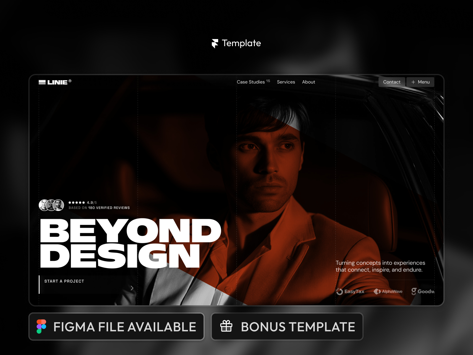 Linie: Responsive Marketing Website Template by Slava Burian — Free Agency Framer Template preview