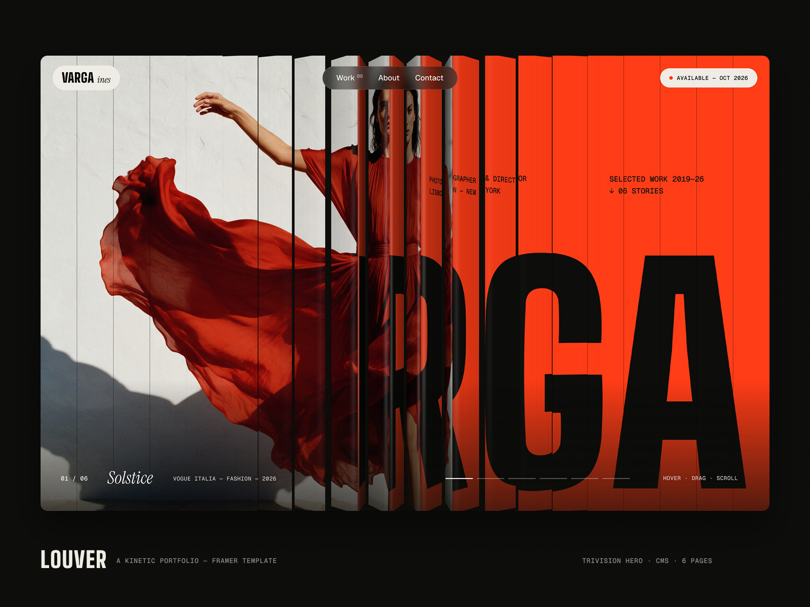 Louver — Free Portfolio Framer Template preview