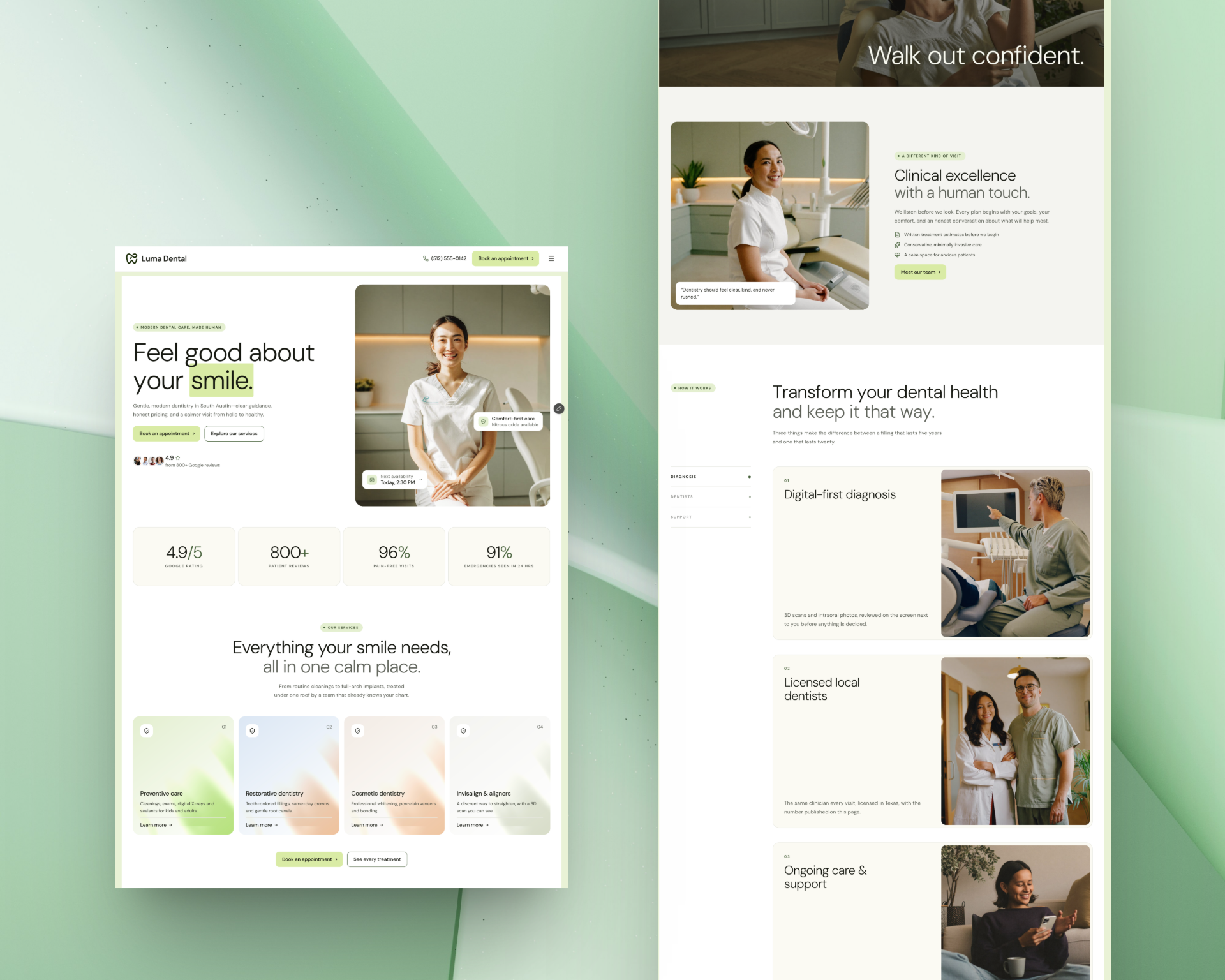 Luma - Dentist — Free Dental Template for Framer preview