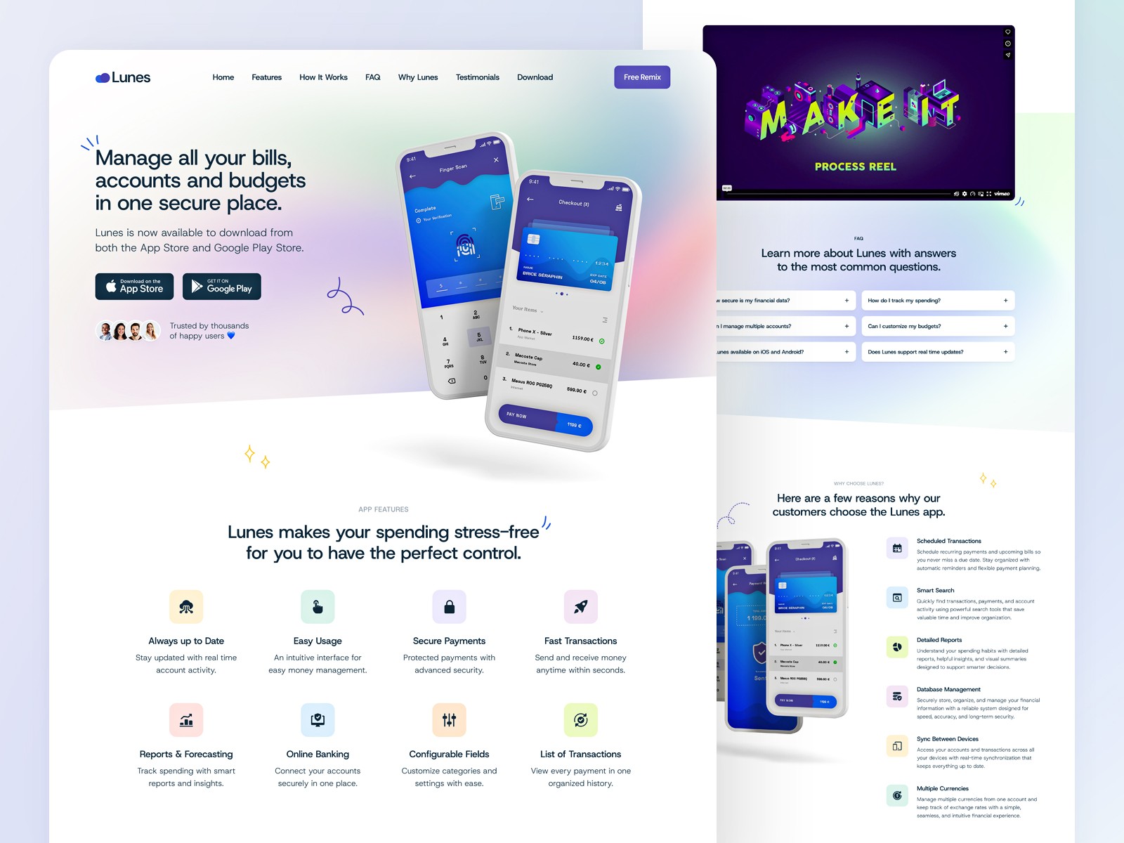 Lunes — Free Portfolio Website Template by Elemis Themes — Free SaaS Template for Framer by Elemis Themes preview