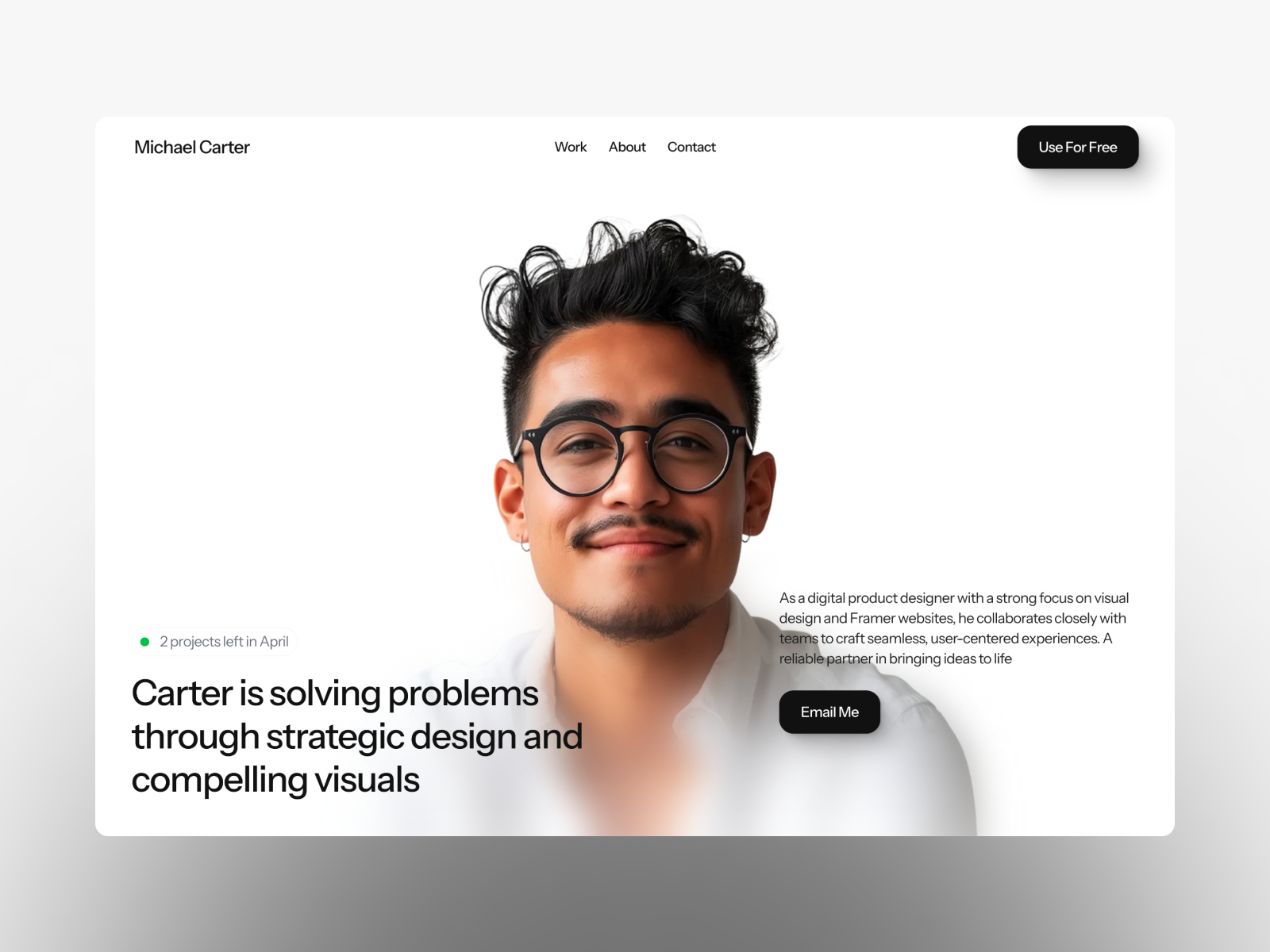 Luzia: Free Portfolio Website Template by Qoim — Free Portfolio Framer Template preview