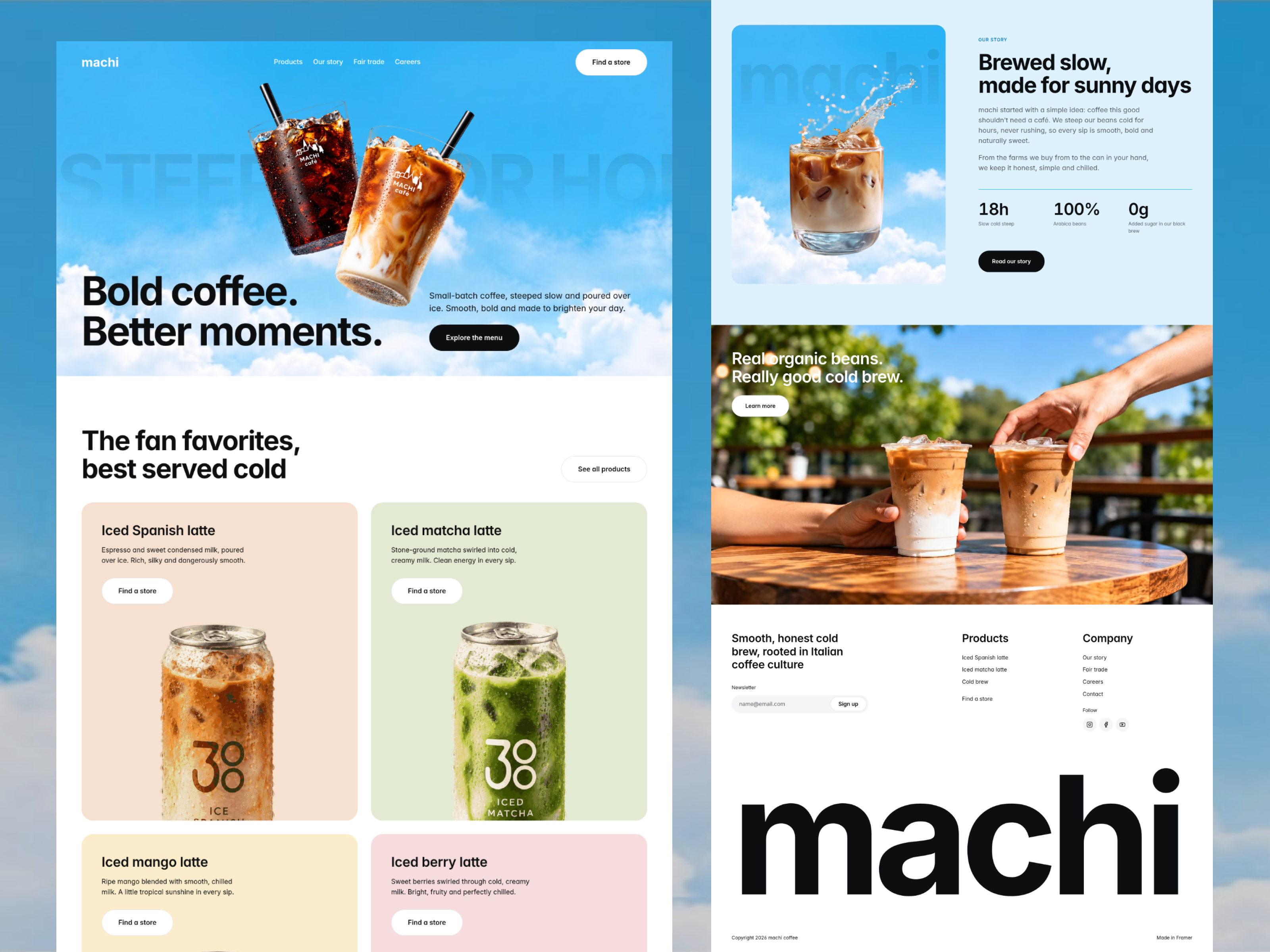 machi — Free Food Template for Framer preview