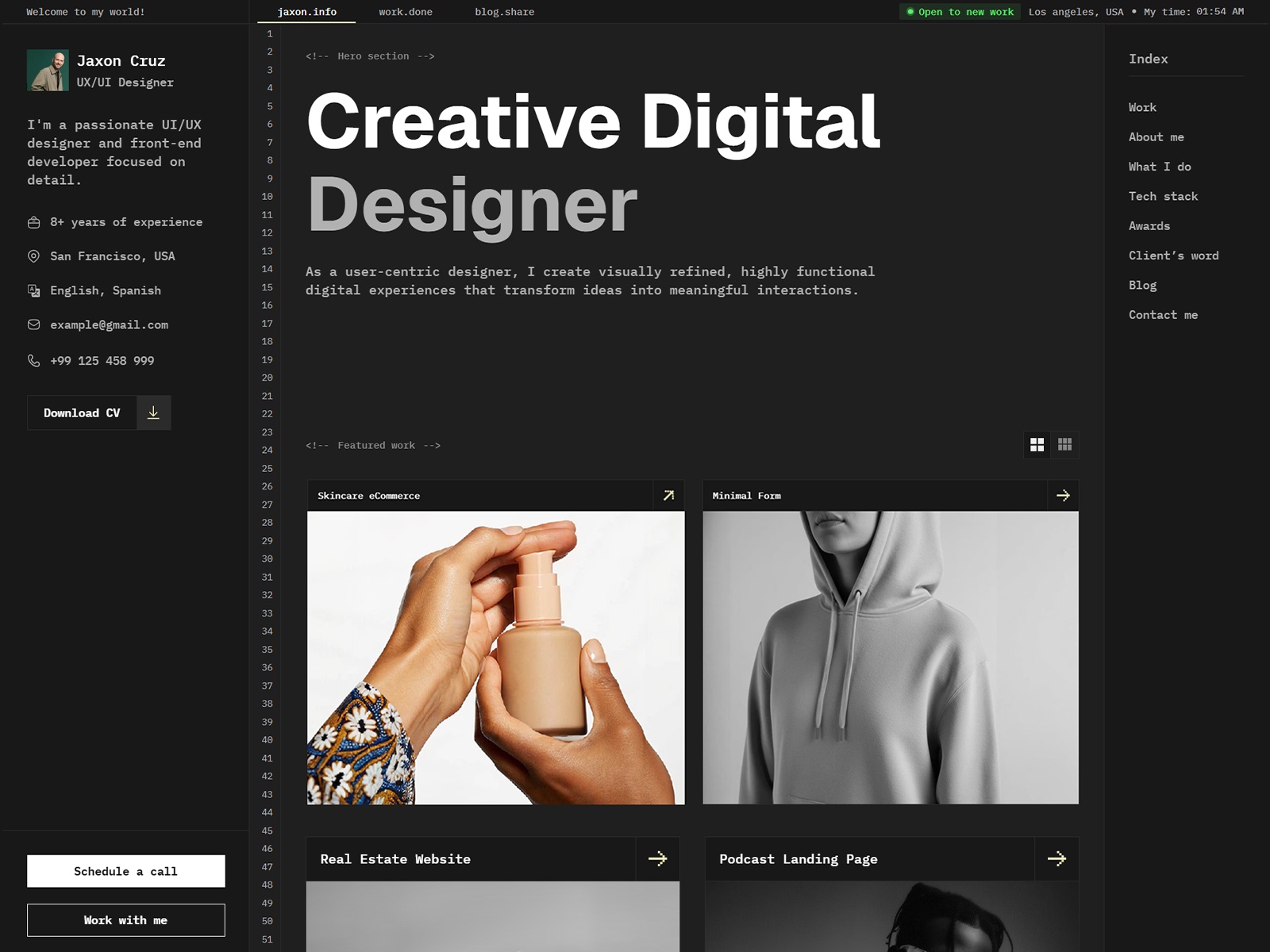 Markfolio: Free Portfolio Website Template by Salim from Webestica — Free Portfolio Framer Template preview