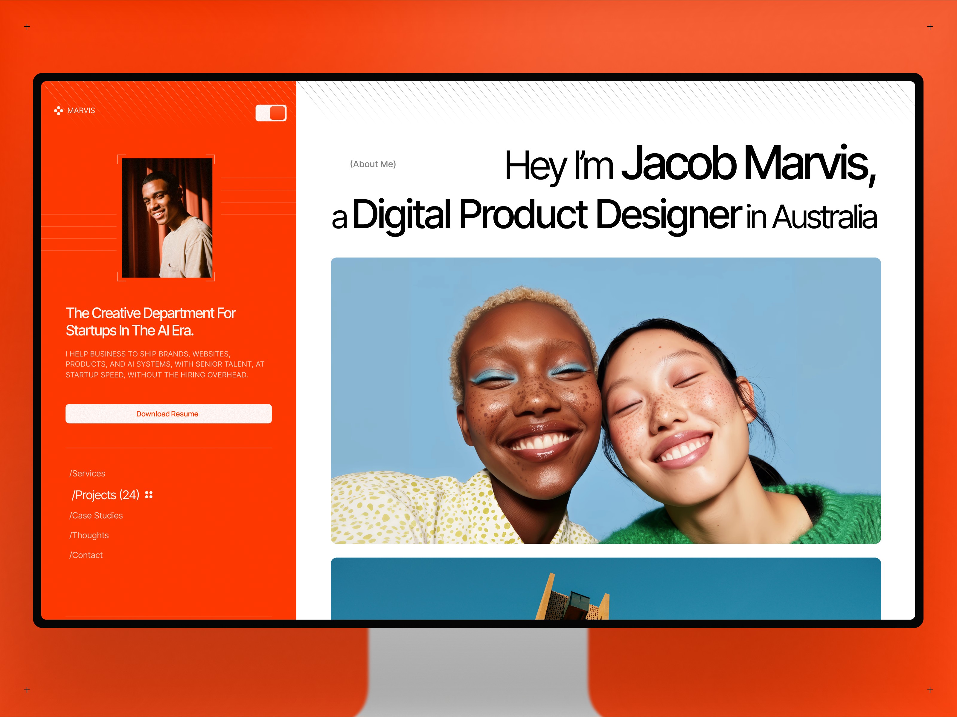 Marvis® — Free Portfolio Website Template by Alireza Sinaei — Free Portfolio Template for Framer by Alireza Sinaei preview
