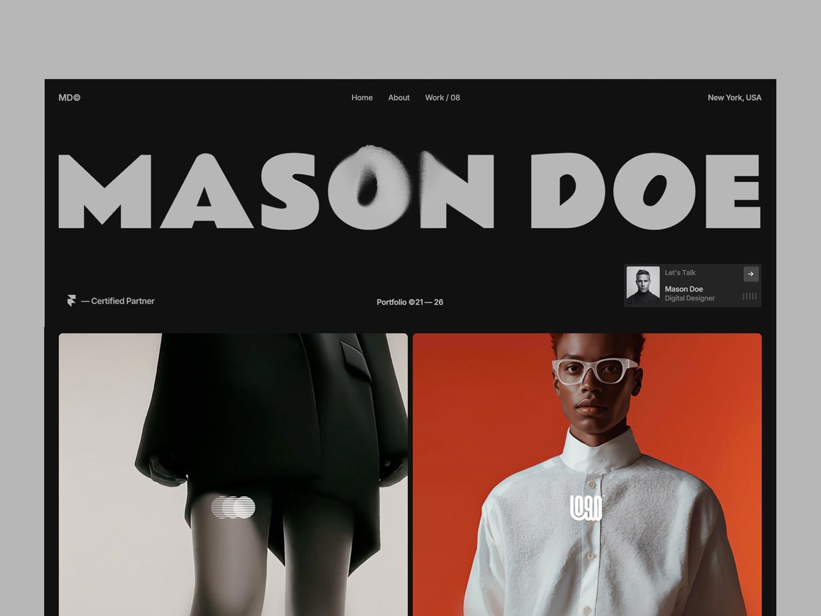 Mason Doe X: Free Portfolio Website Template by Deni from Flowmance — Free Portfolio Framer Template preview