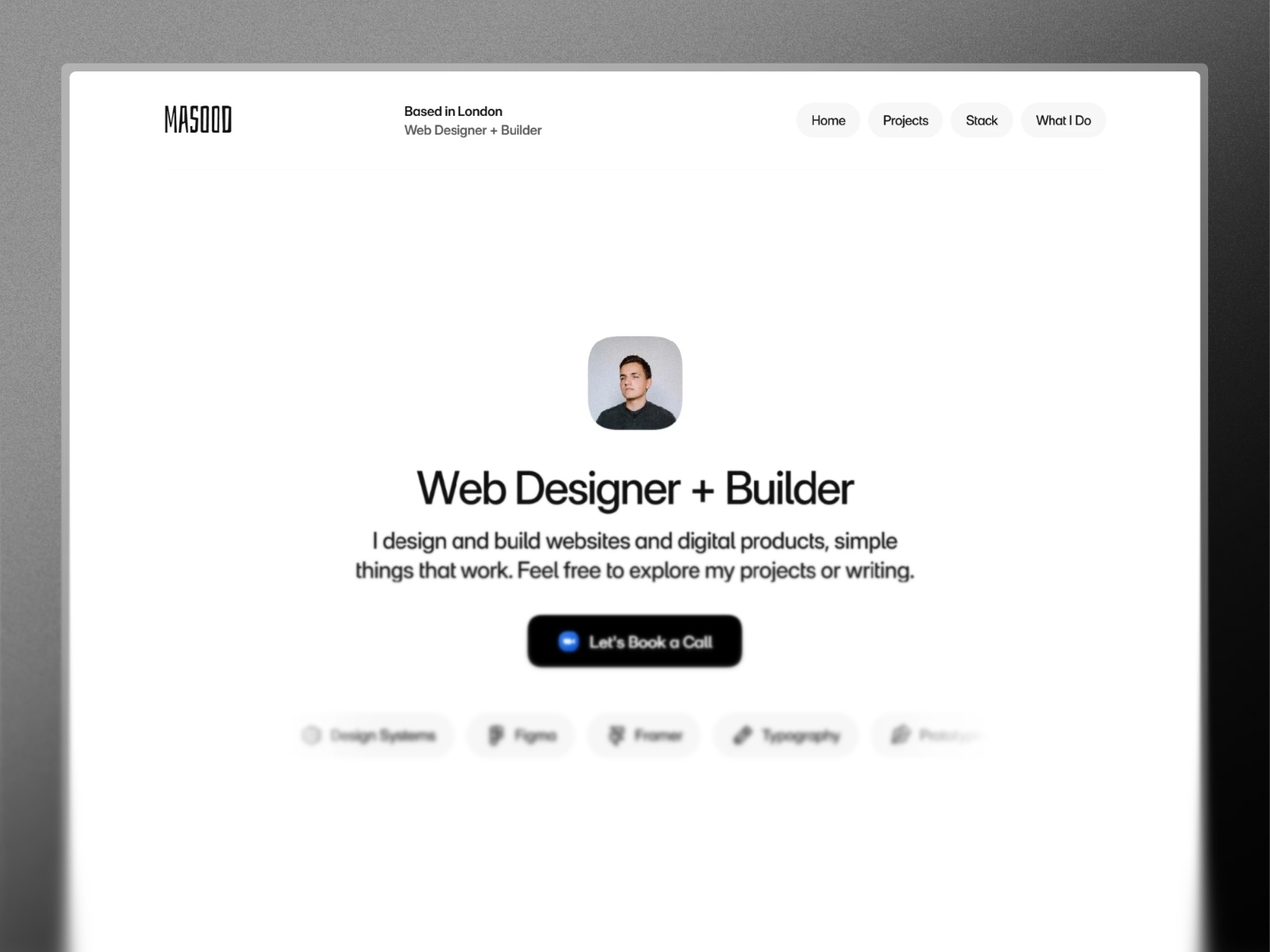 Masood — Free Portfolio Framer Template preview