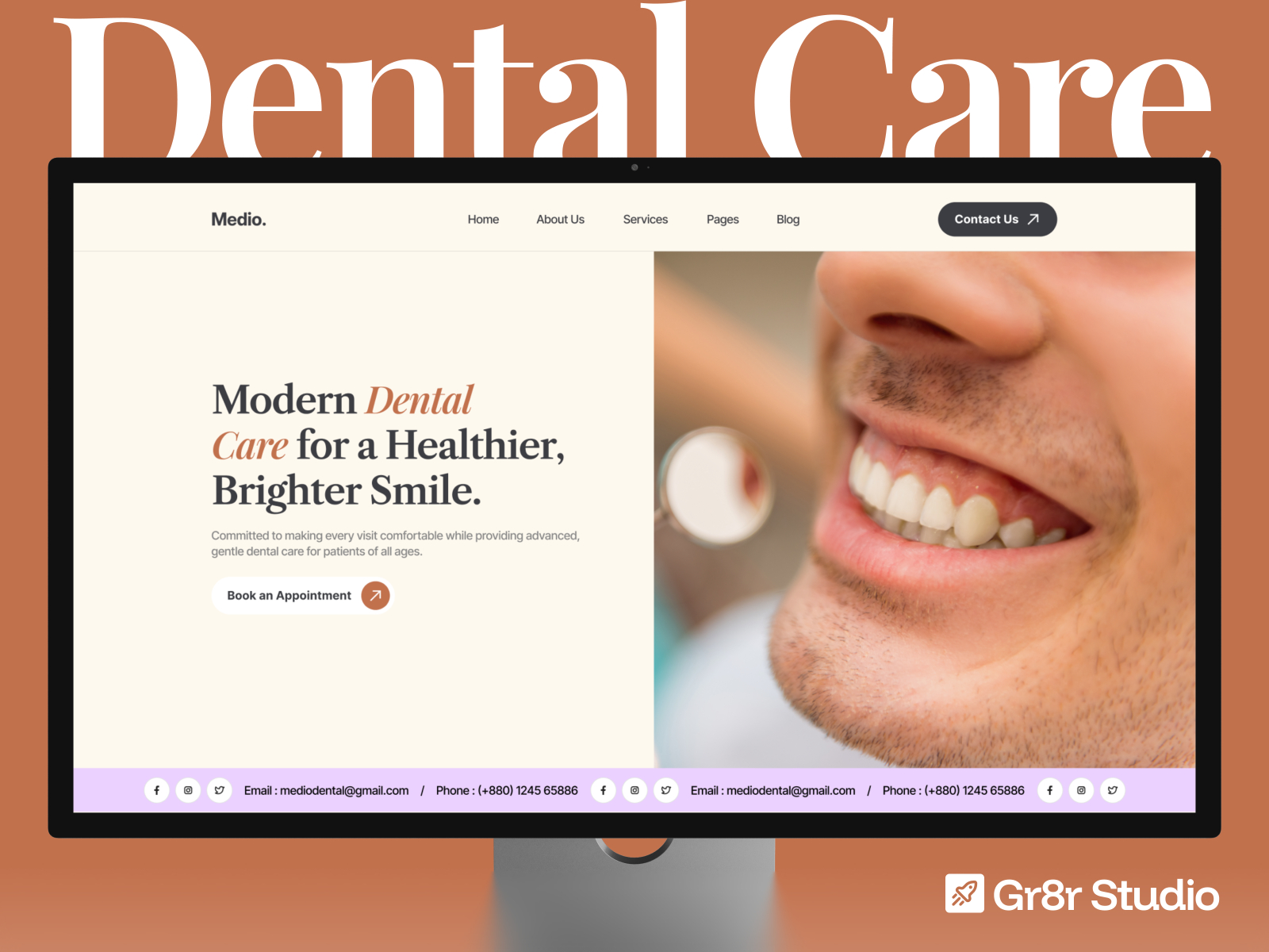 Medio — Free Dental Framer Template preview