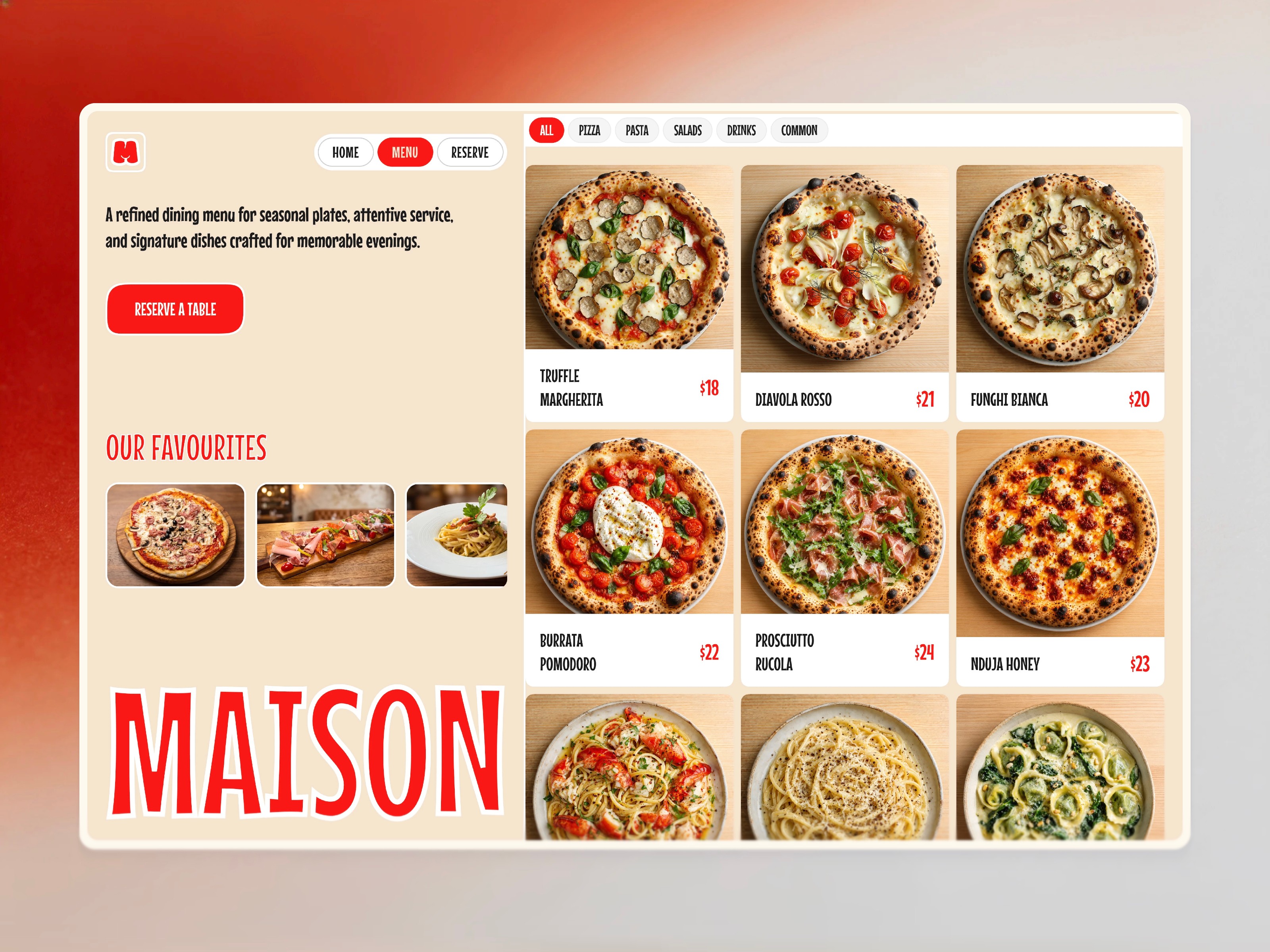 MenuMaison: Free Restaurant Website Template by Soleno Studio — Free Food Framer Template preview