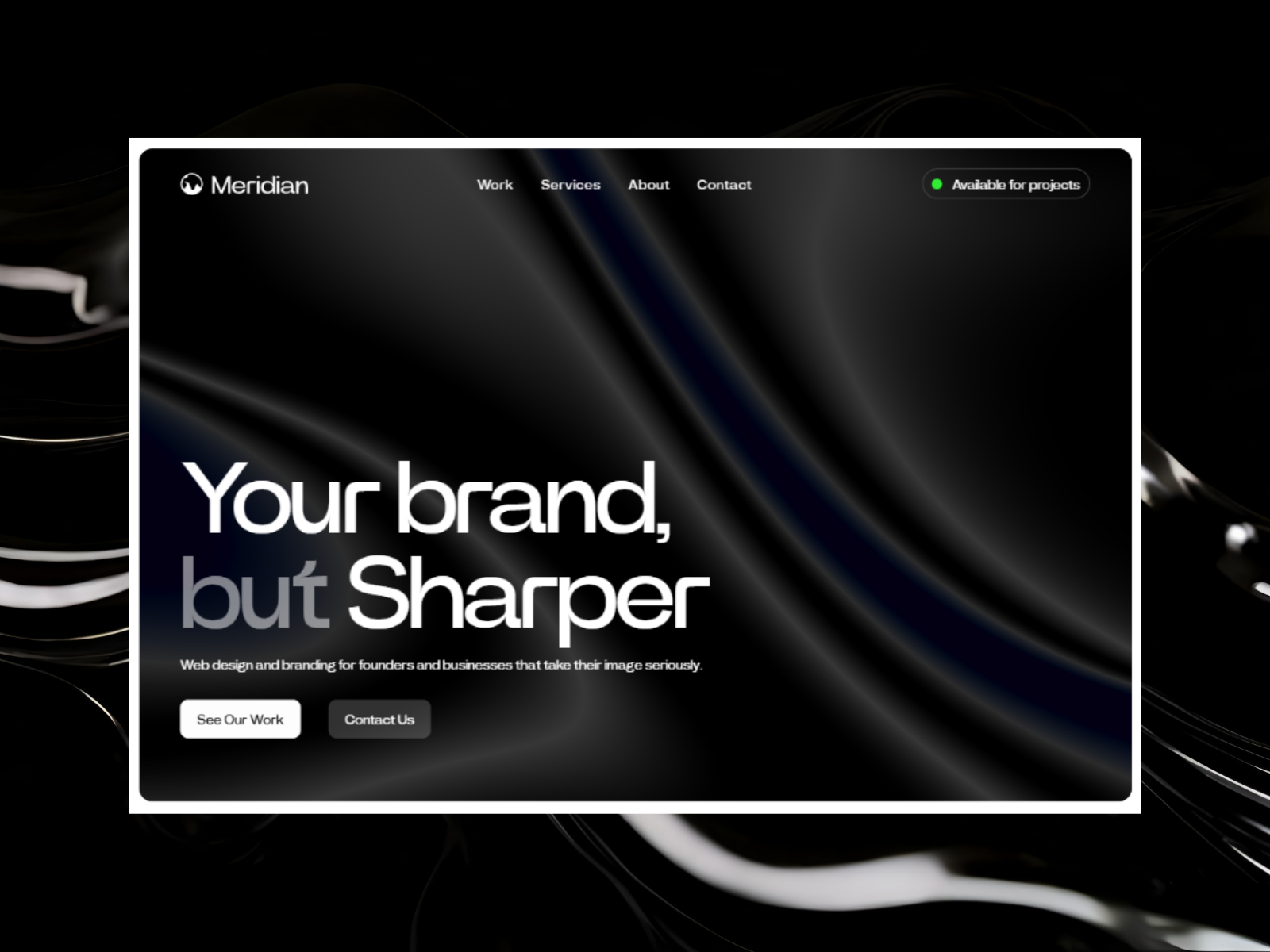 Meridian Studio — Free Portfolio Framer Template preview