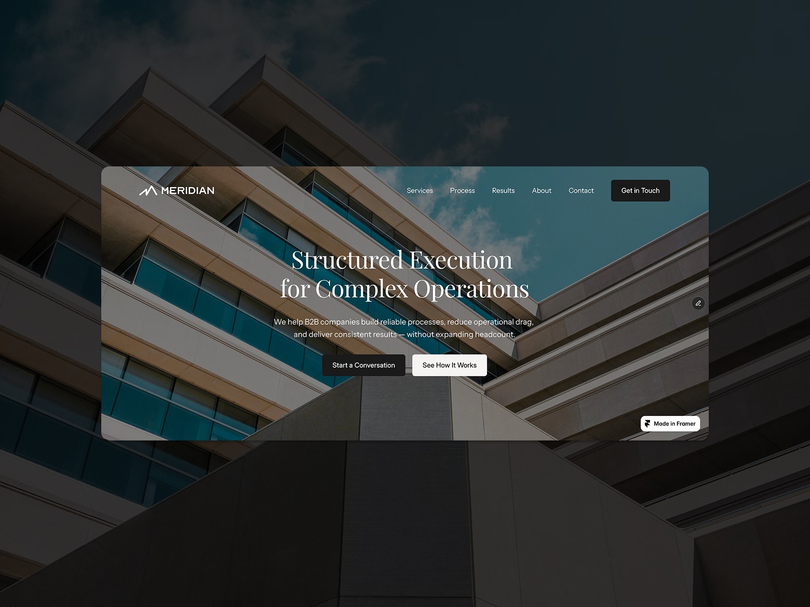 Meridiani — Free Landing Page Website Template by Filipe Augusto — Free Dental Template for Framer by Filipe Augusto preview