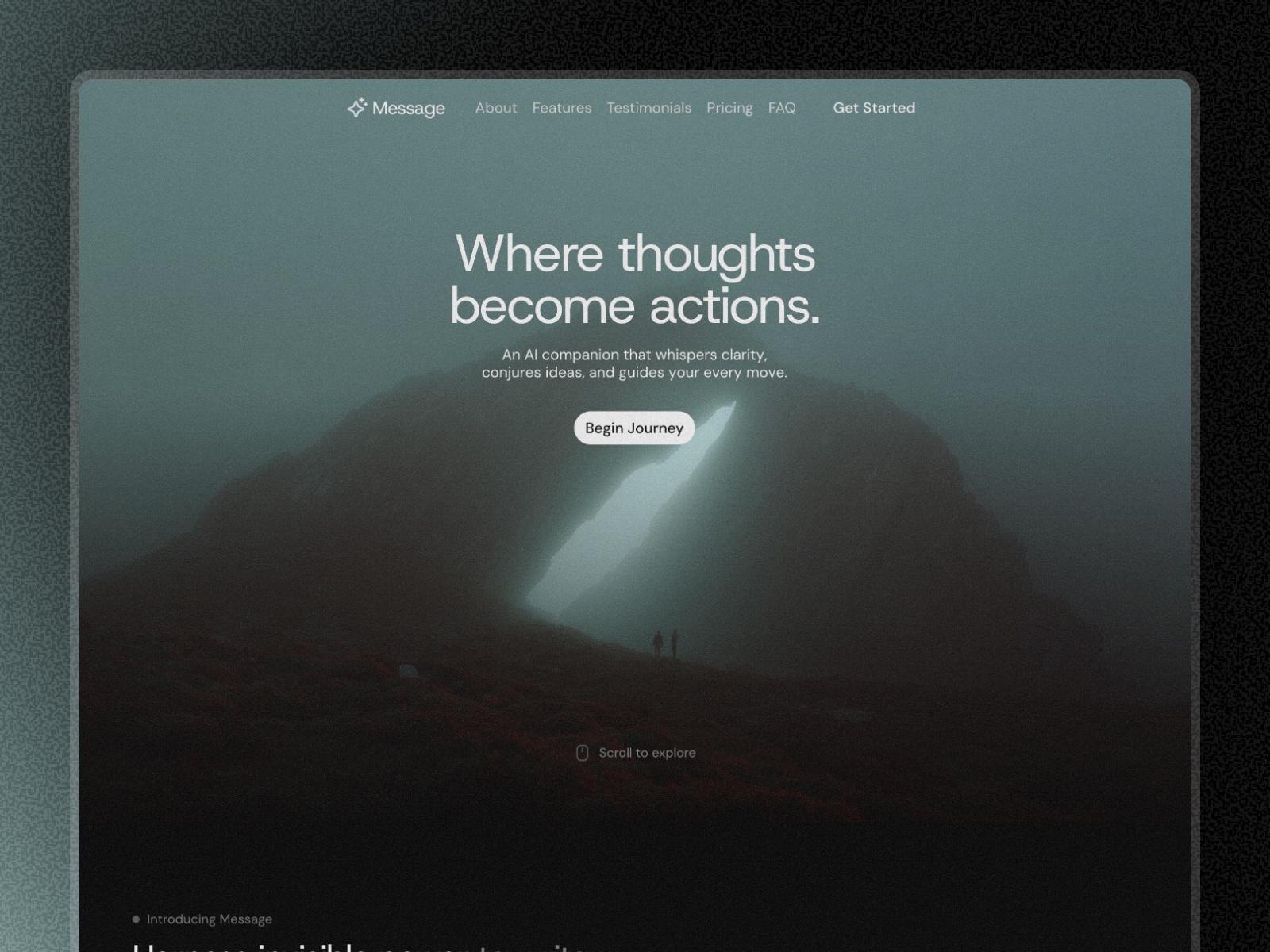 Message: Free AI Website Template by Arthur Duchesne — Free Landing Page Framer Template preview