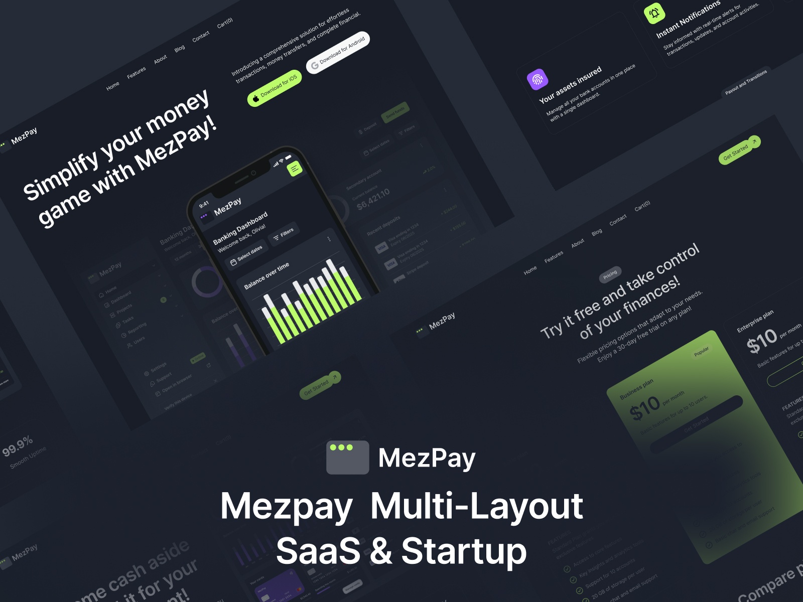 Mezpay: Free Agency Website Template by RedDevs — Free Finance Framer Template preview