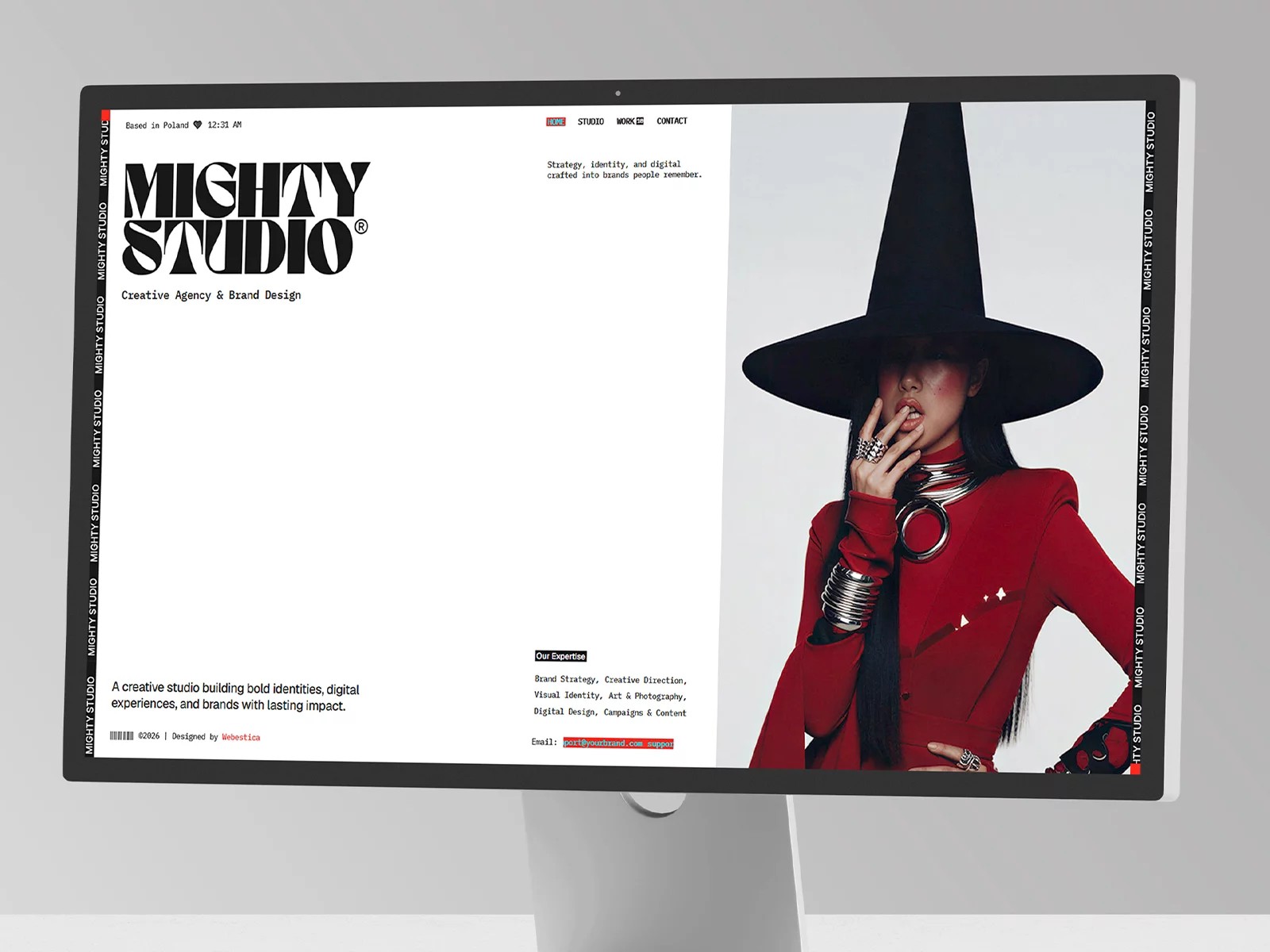 Mighty Studio: Free Portfolio Website Template by Salim from Webestica — Free Portfolio Framer Template preview
