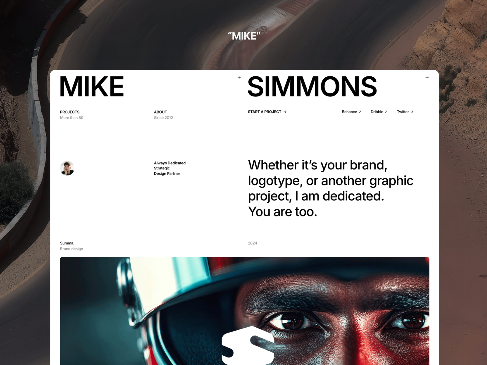 Mike: Free Portfolio Website Template by Tymofii Bak — Free Portfolio Framer Template preview