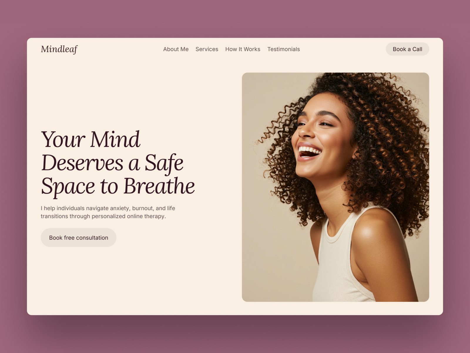 MindLeaf — Free Portfolio Framer Template preview