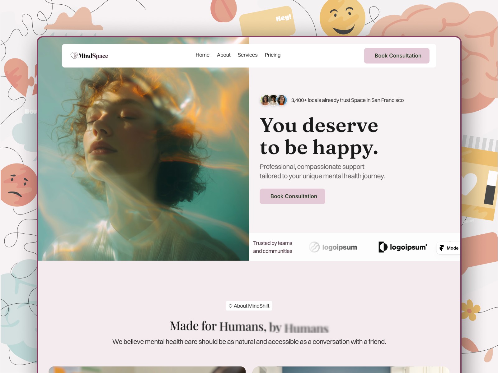 MindSpace — Free Health Website Template by Anayatul Islam — Free Healthcare Template for Framer by Anayatul Islam preview