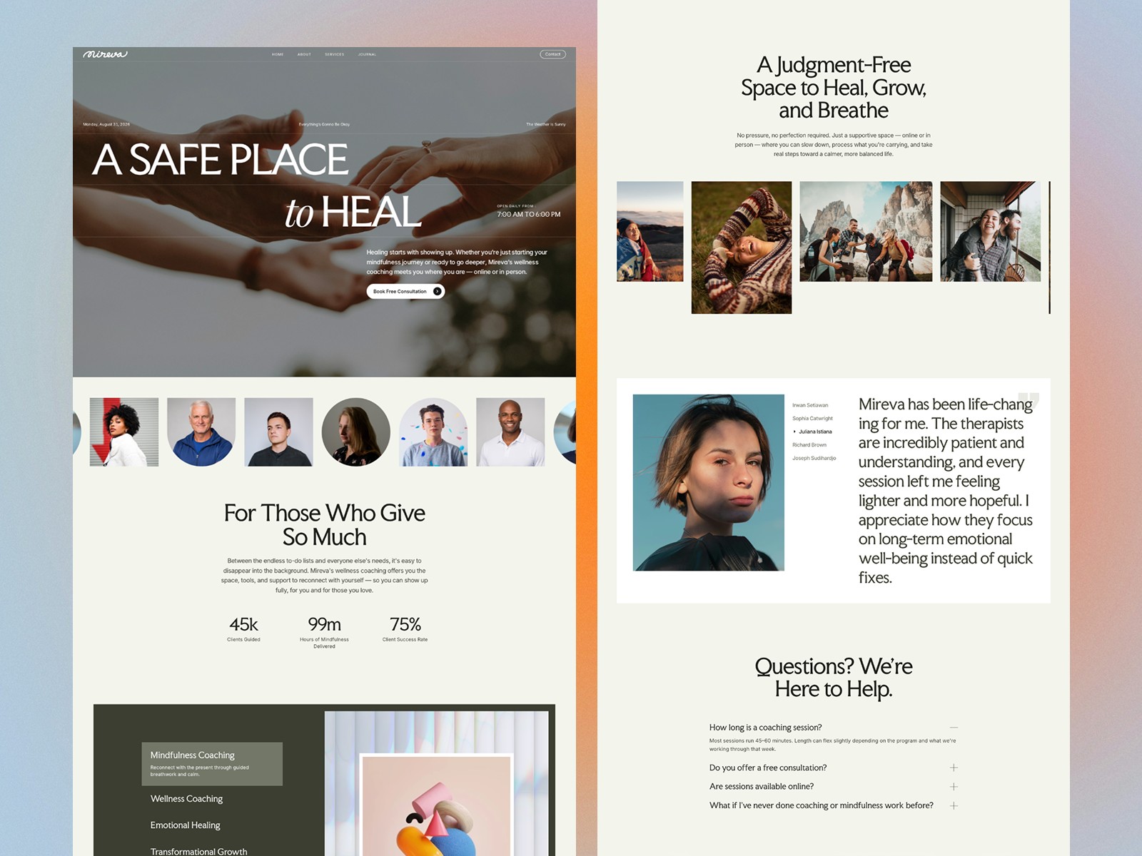 Mireva: Free Portfolio Website Template by Syafii Ahmad — Free Education Framer Template preview