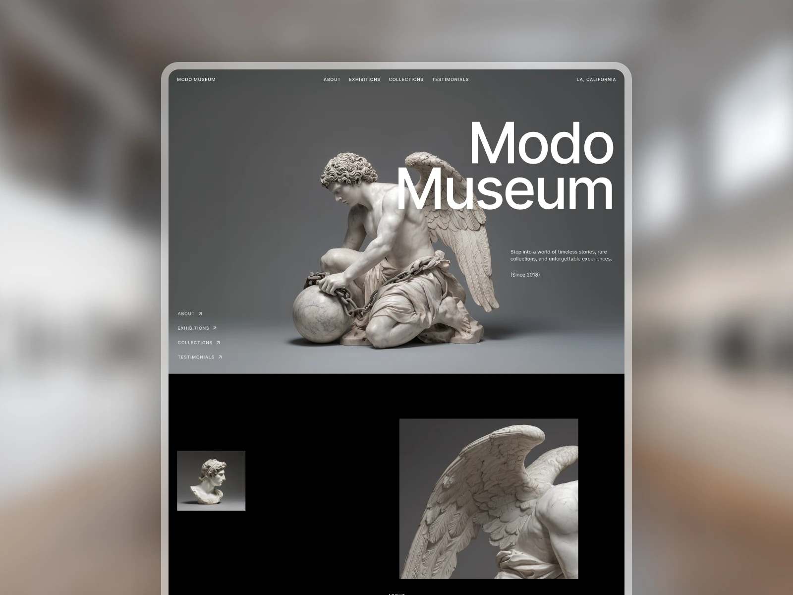 Modos — Free Gallery & Exhibition Framer Template preview