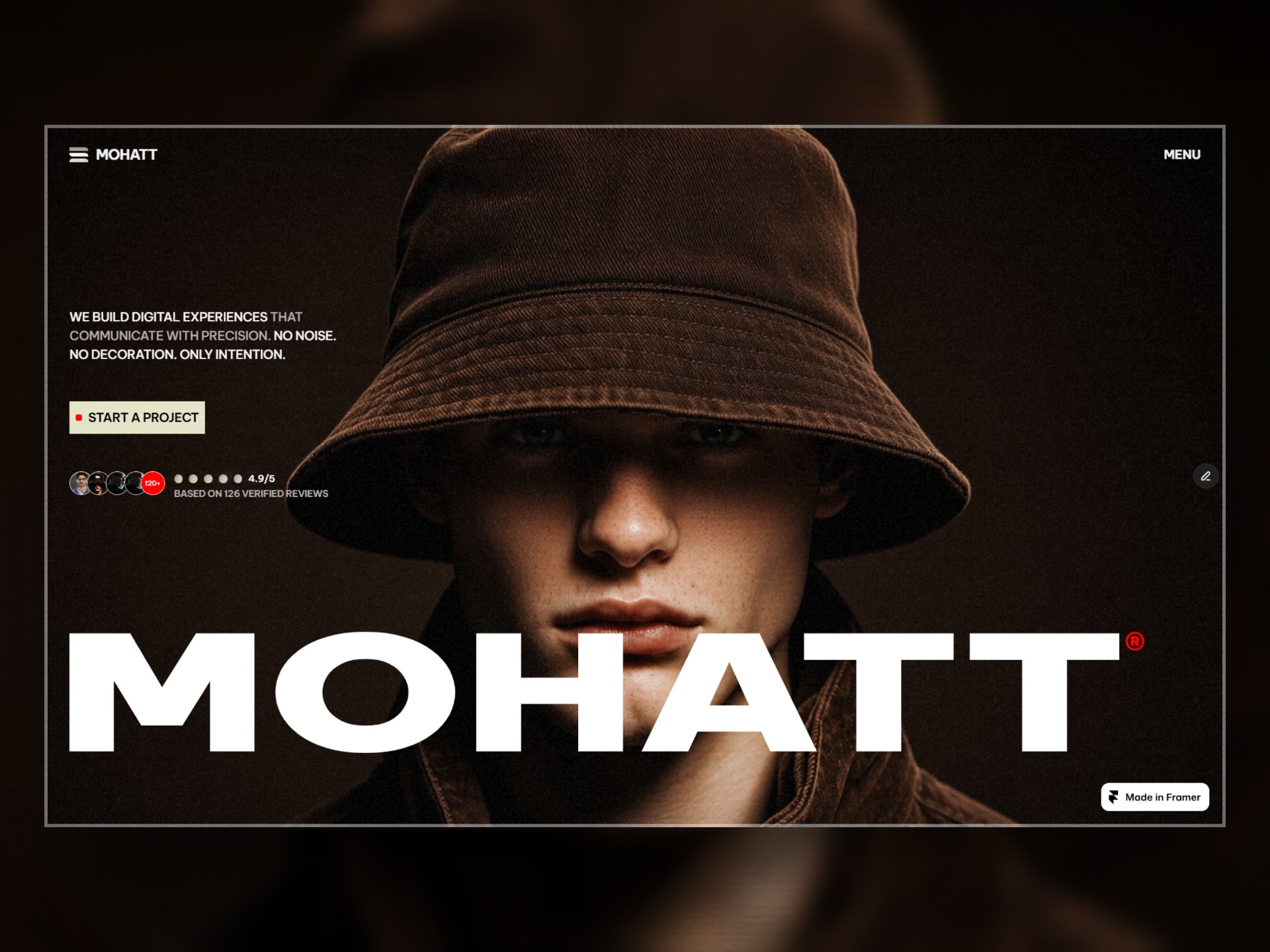 Mohatt — Free Agency Website Template by Asa Jp — Free Portfolio Template for Framer by Asa Jp preview