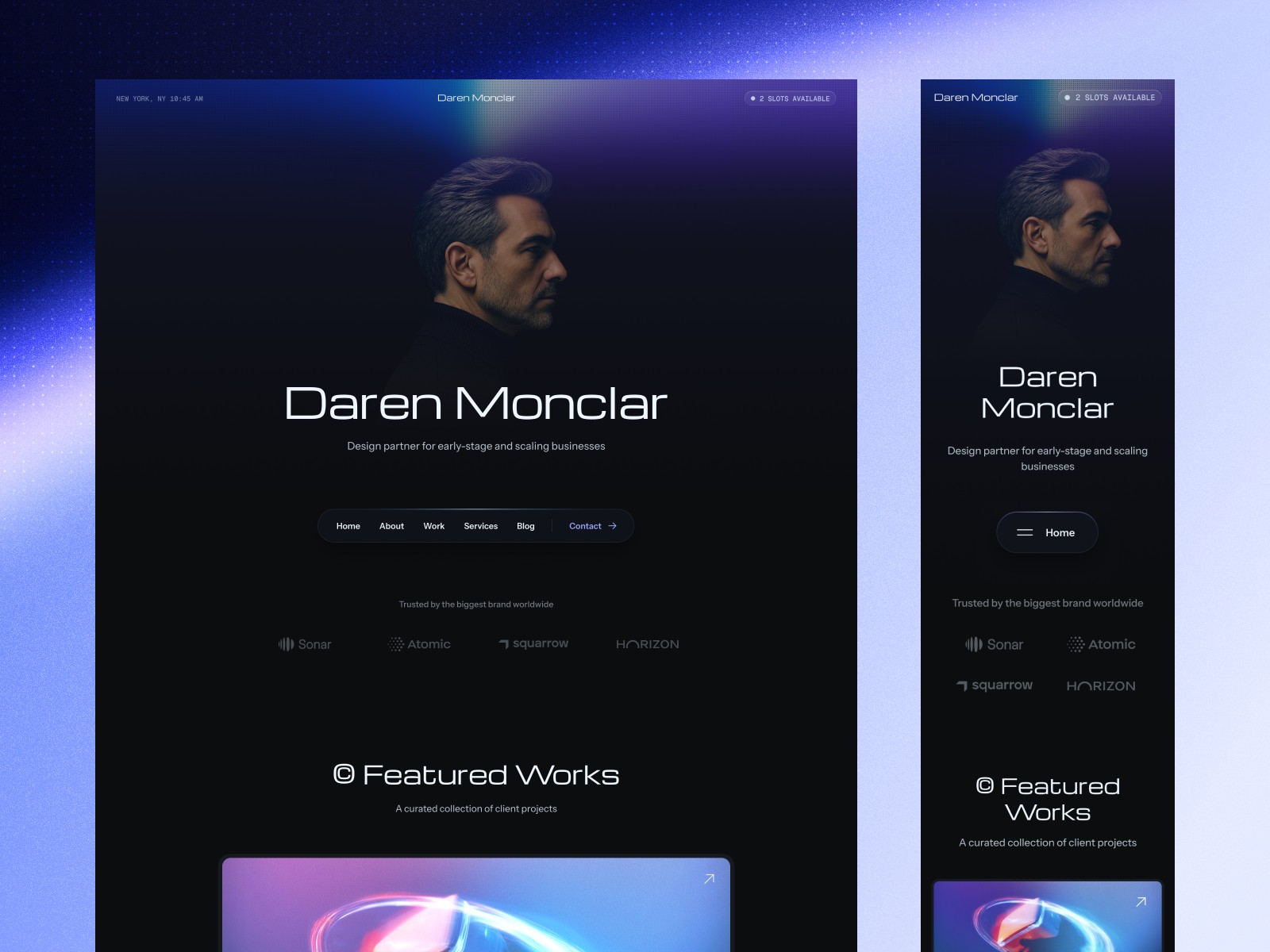 Monclar — Free Portfolio Website Template by Ahmad Fawaid — Free Portfolio Template for Framer by Ahmad Fawaid preview