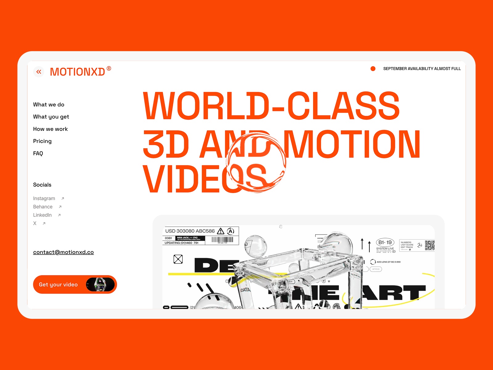 MotionXD — Free Portfolio Framer Template preview