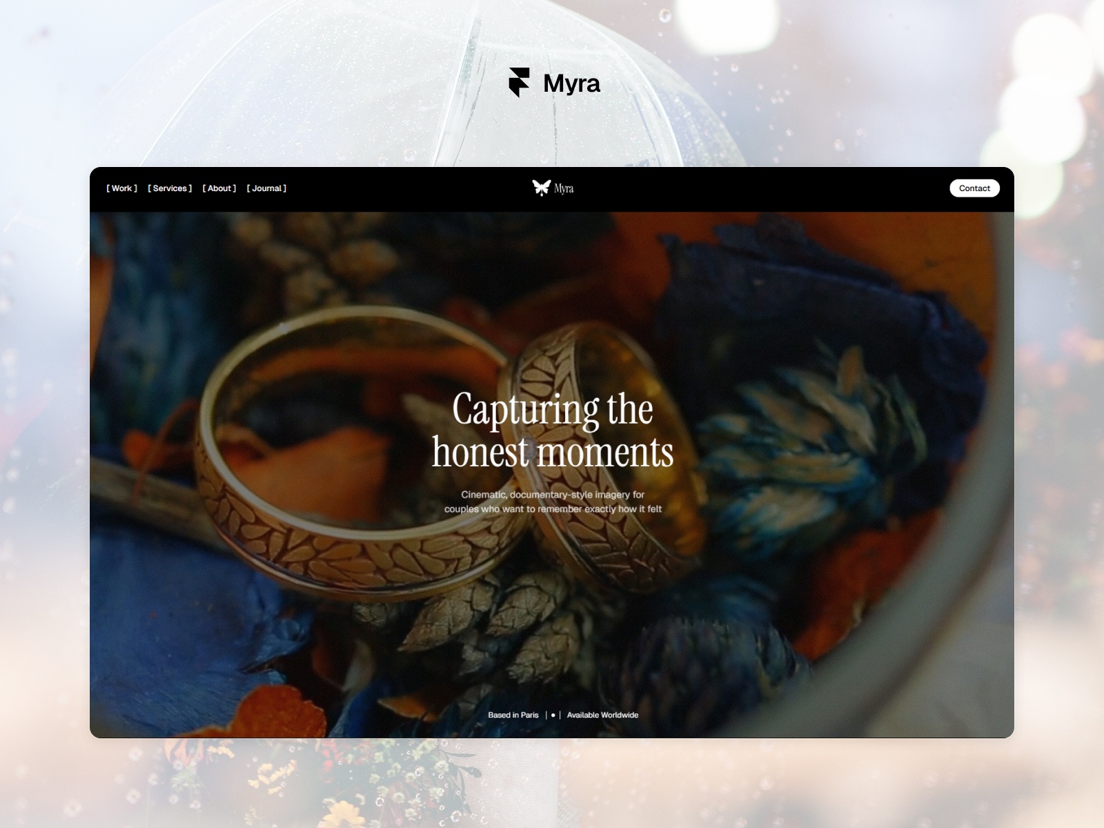 Myra — Free Wedding Photography Framer Template preview