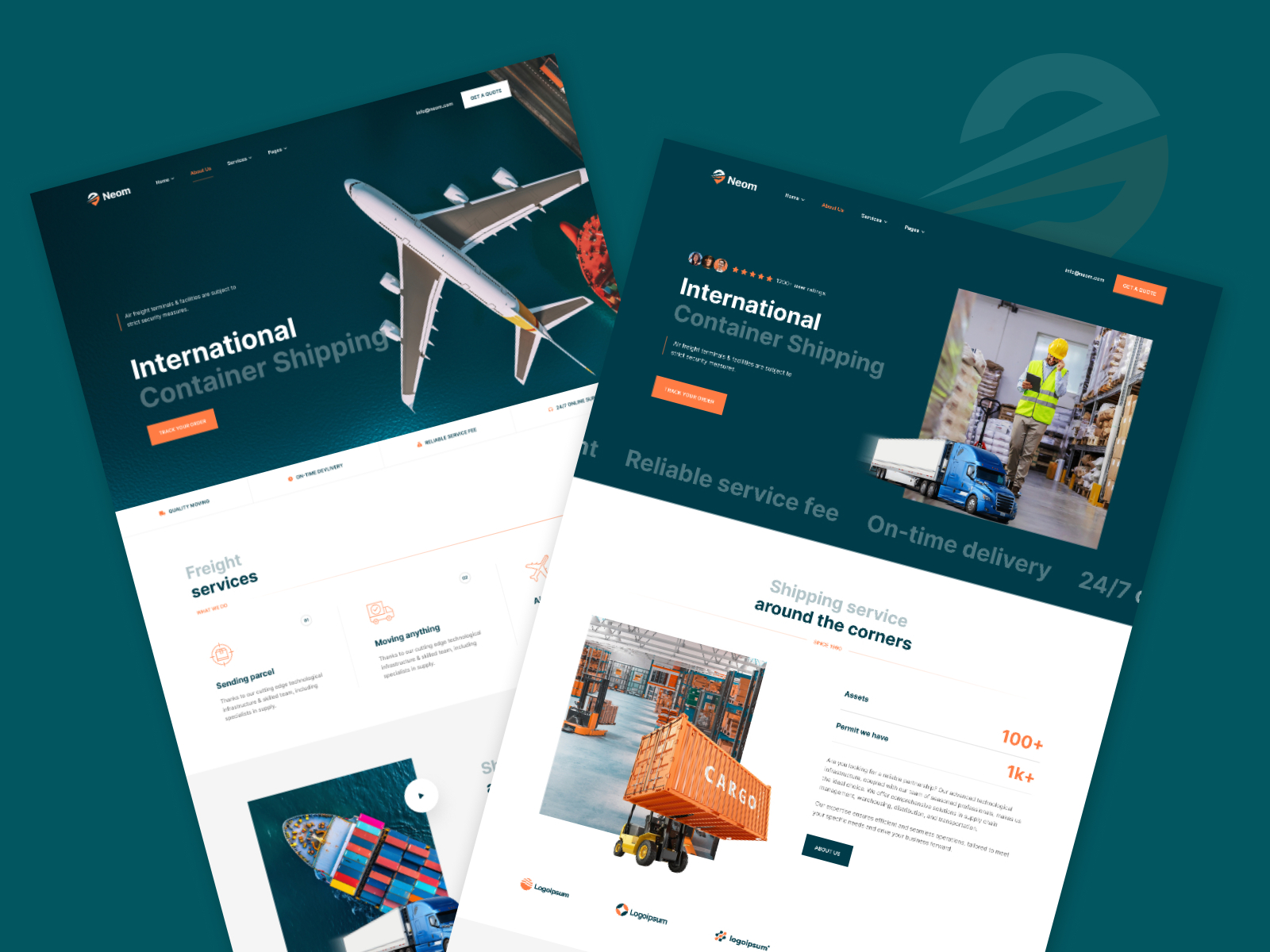 Neom : Free Business Website Template by RedDevs — Free Portfolio Framer Template preview