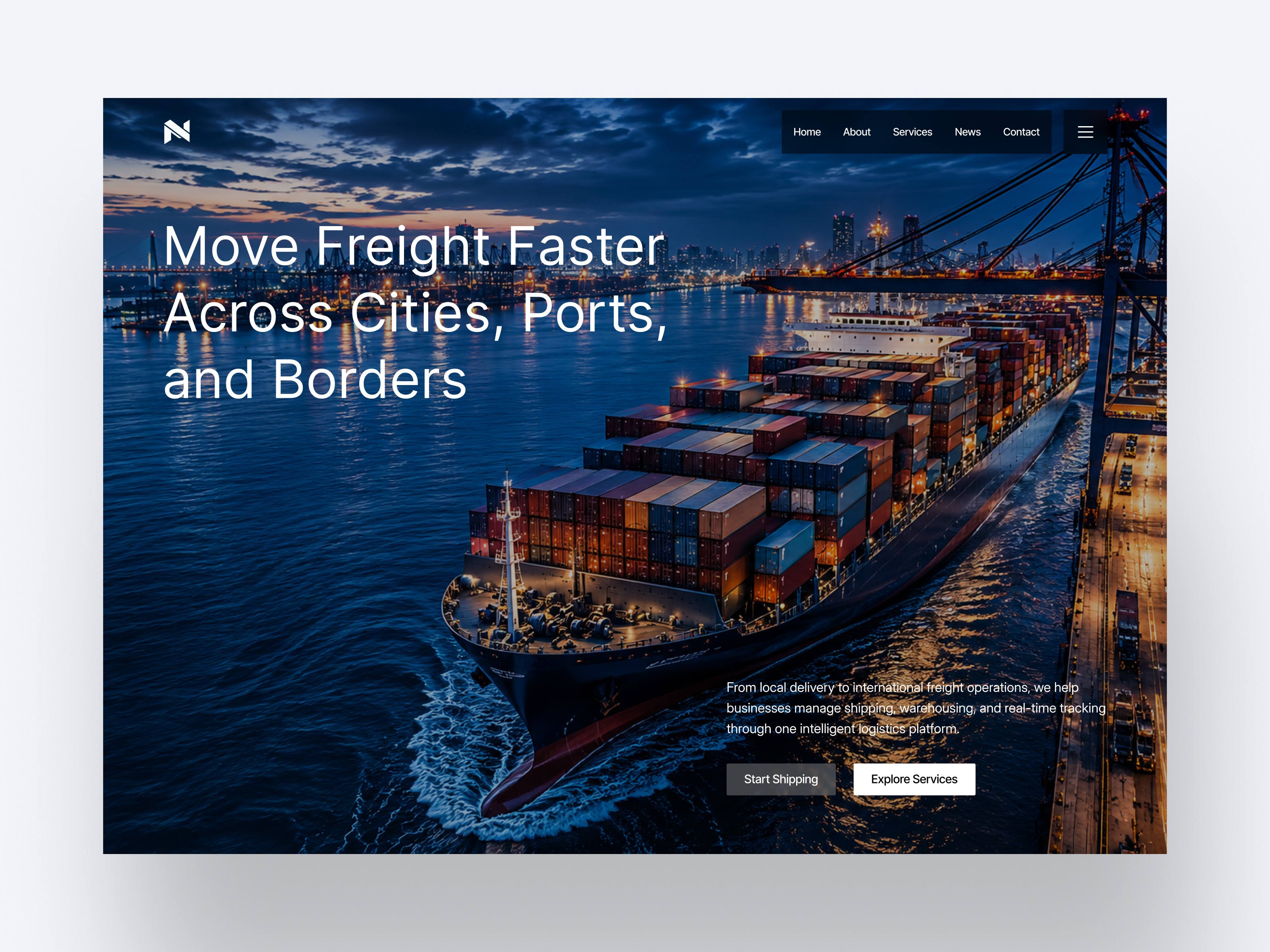 Nexora Logistic — Free Startup Website Template by Aryo romadhon — Free Landing Page Template for Framer by Aryo romadhon preview