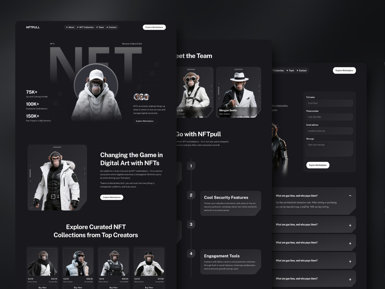 NFTPull: Free Agency Website Template by Theme Crapt — Free Web3 Framer Template preview
