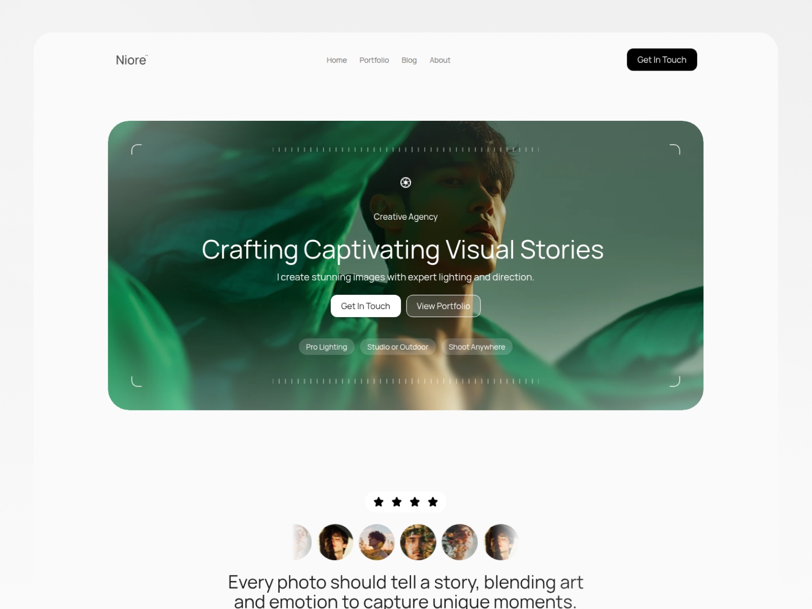 Niore — Free Portfolio Framer Template preview