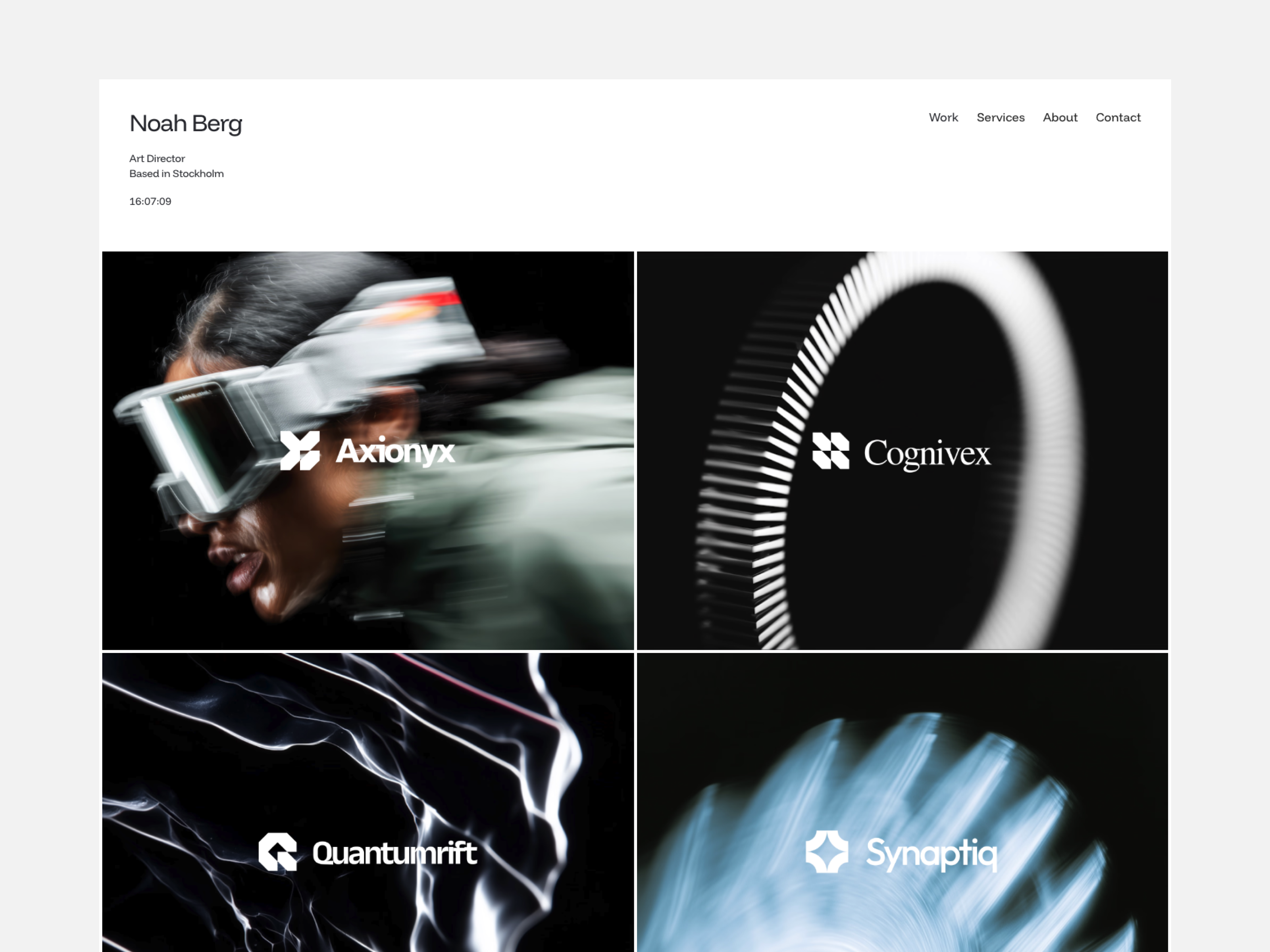 Noah Berg — Free Portfolio Framer Template preview