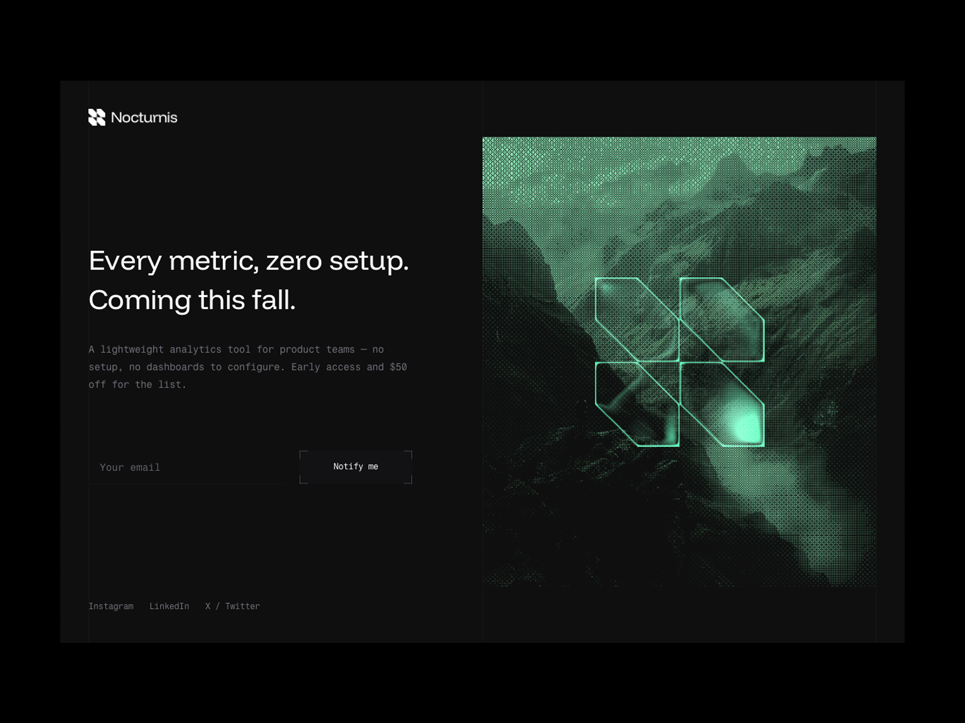 Nocturnis — Free AI Website Template by Berci Hazman — Free Landing Page Template for Framer by Berci Hazman preview