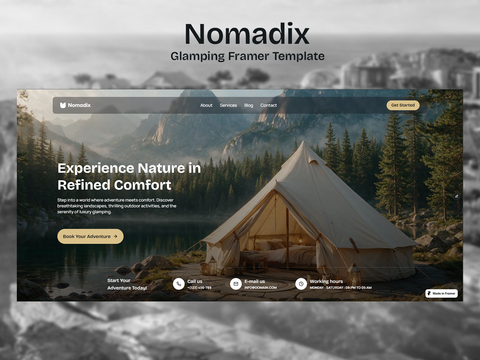 Nomadix: Free Landing Page Website Template by ValleyDev — Free Portfolio Framer Template preview