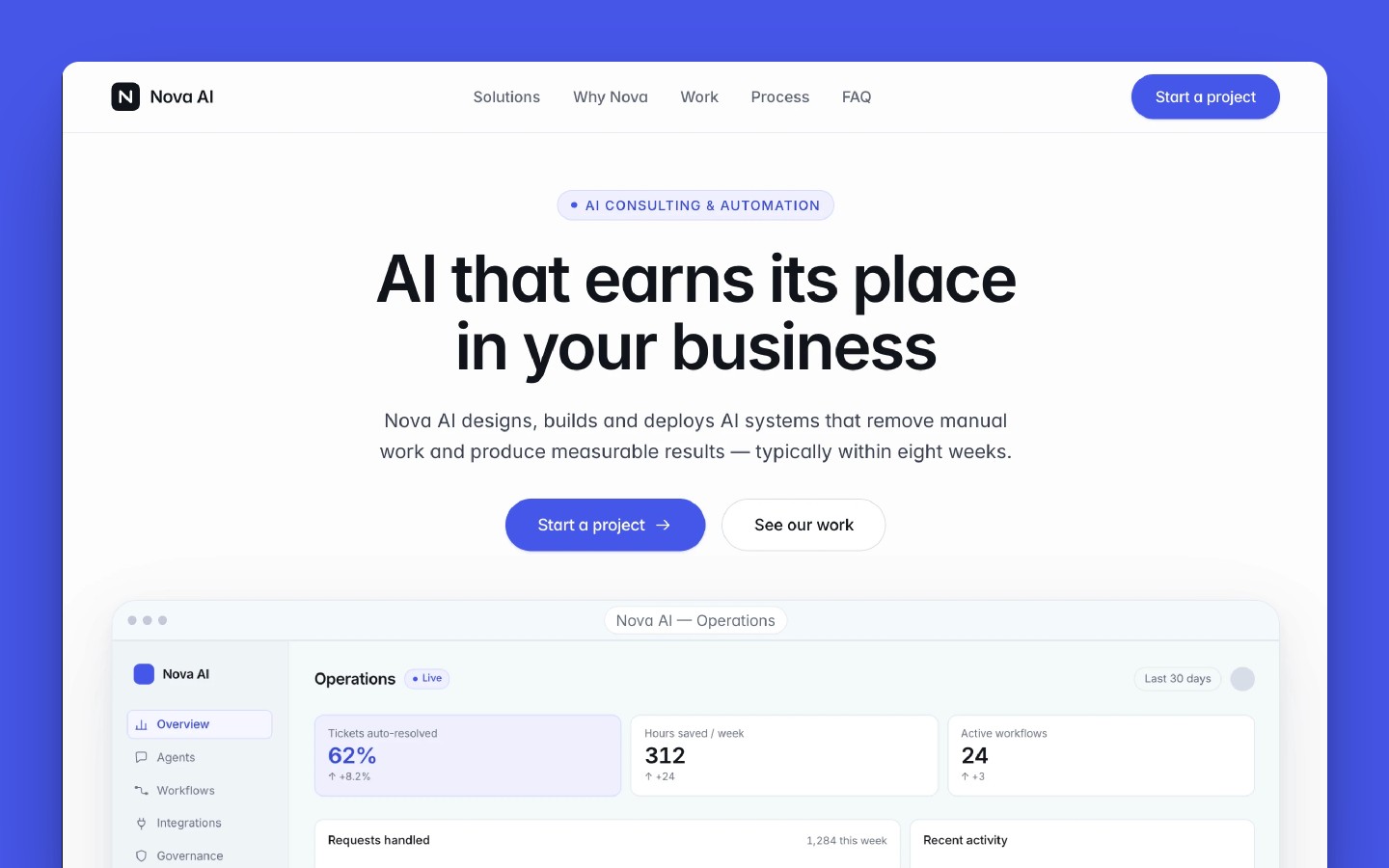 Nova Systems: Free Portfolio Website Template by Inga Divra — Free Automotive Framer Template preview
