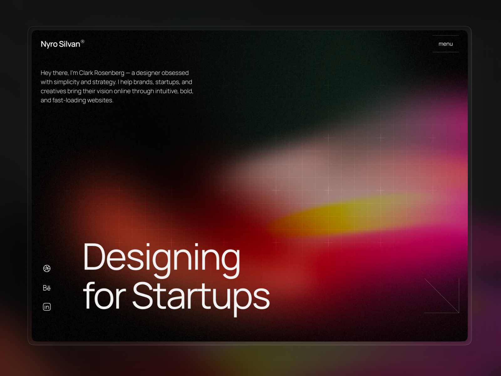Nyro: Free Portfolio Website Template by Yuliia Tsyhanenko — Free Portfolio Framer Template preview