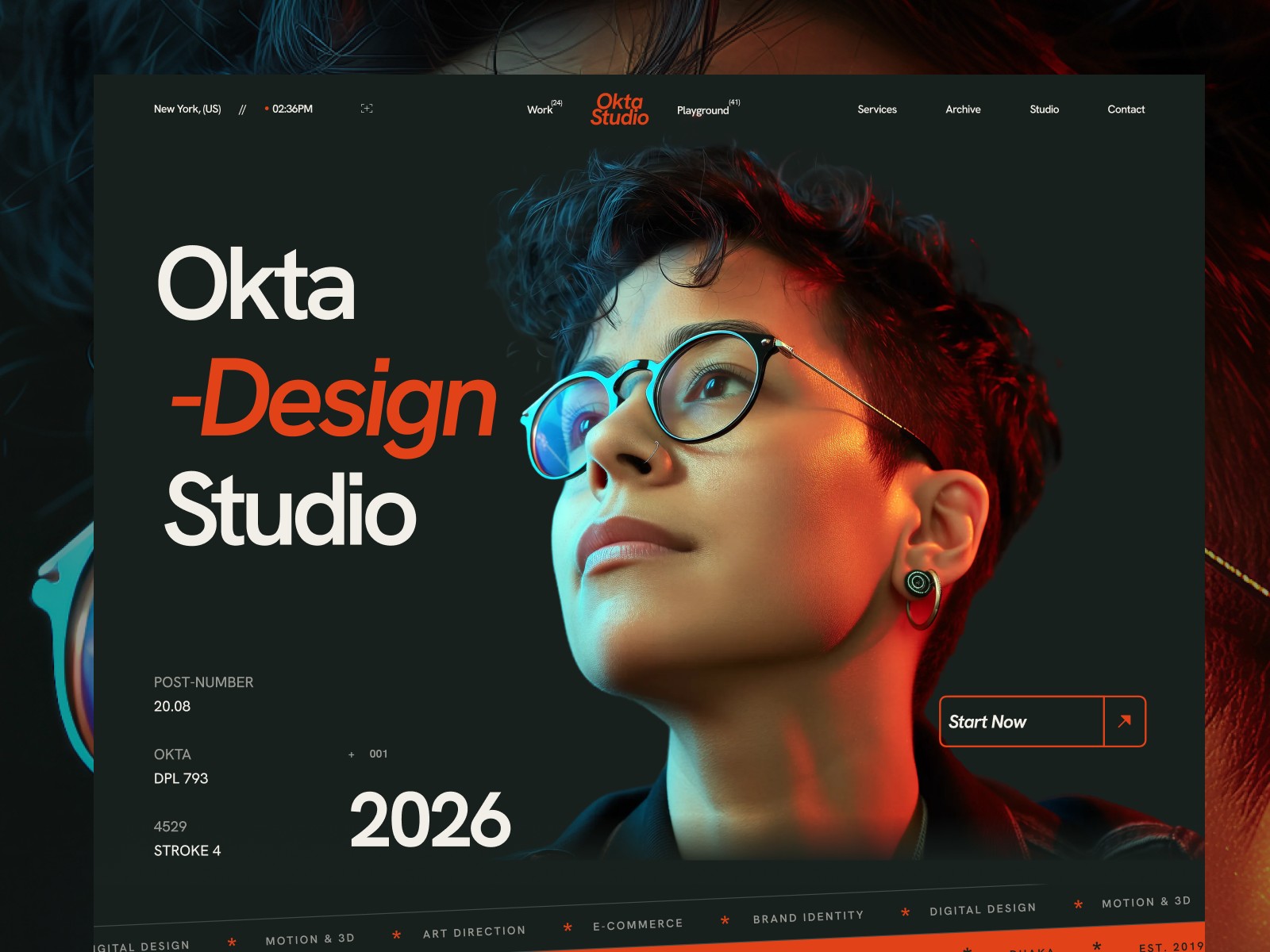 Okta Studio — Free Portfolio Website Template by Mr. Frame — Free Portfolio Template for Framer by Mr. Frame preview