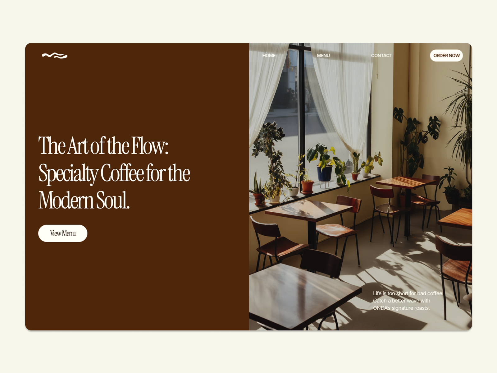 Onda — Free Food Framer Template preview