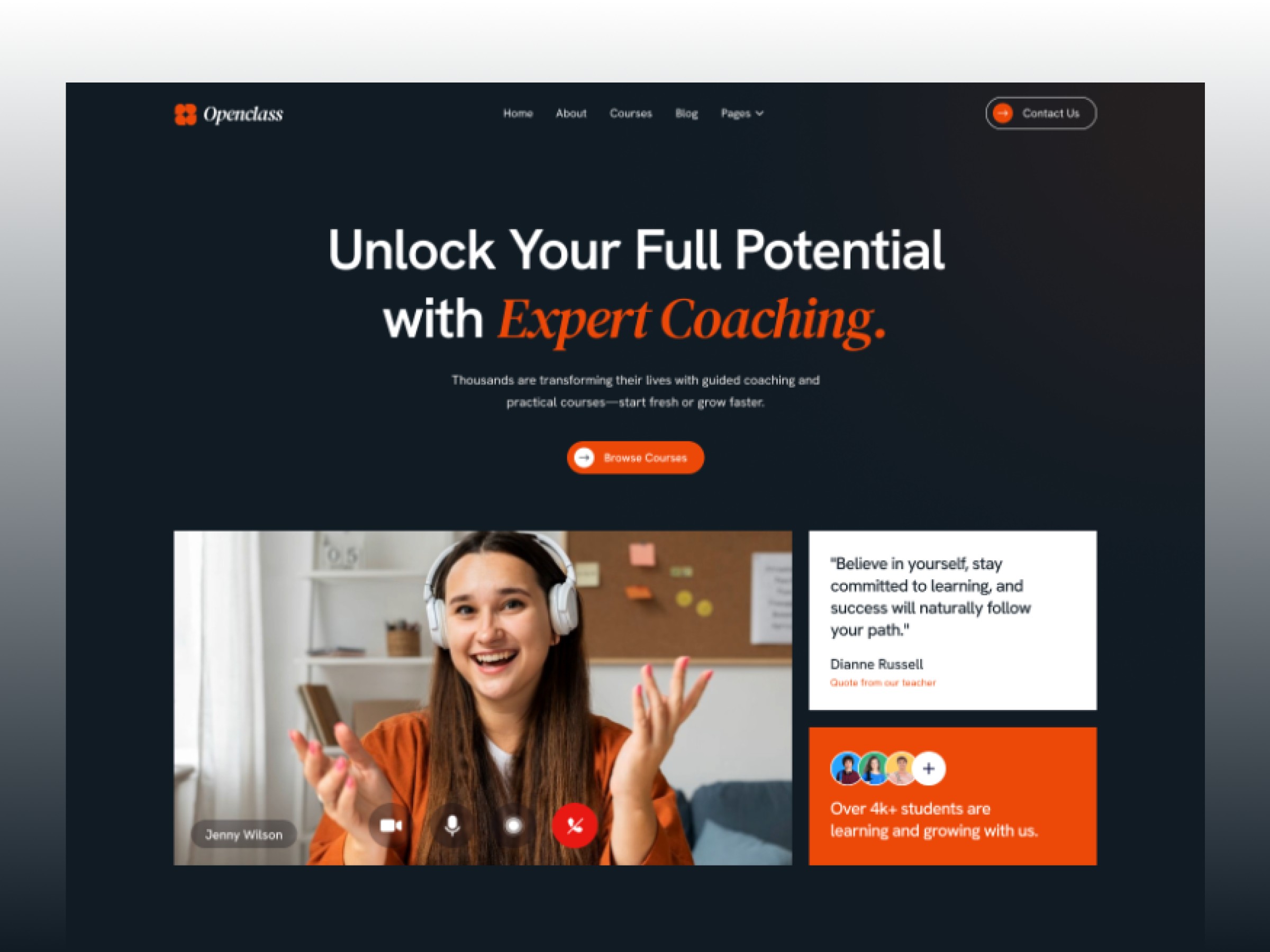 Openclass — Free Education Website Template by Mezario — Free Dental Template for Framer by Mezario preview