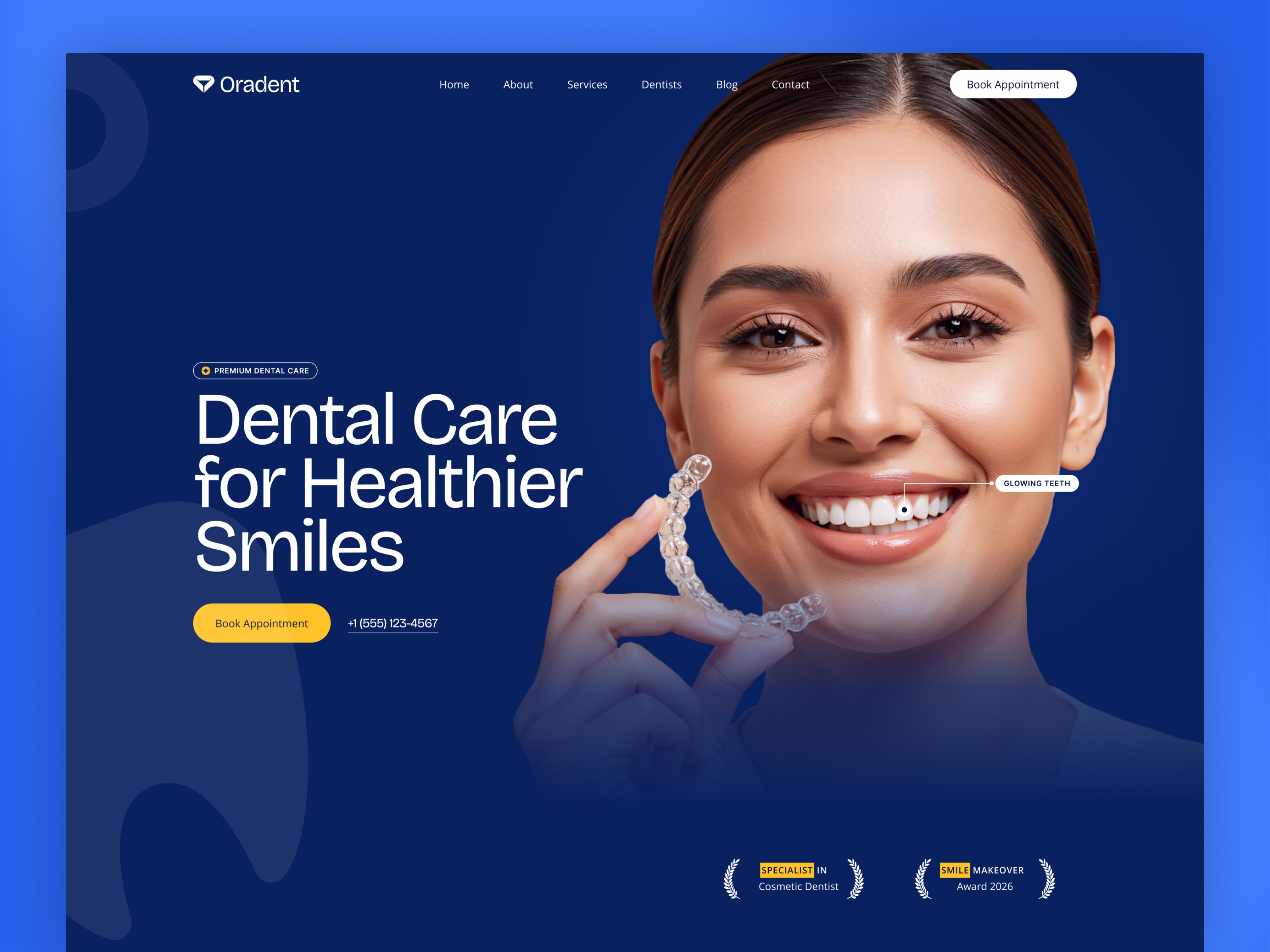 Oradent — Free Dental Template for Framer preview