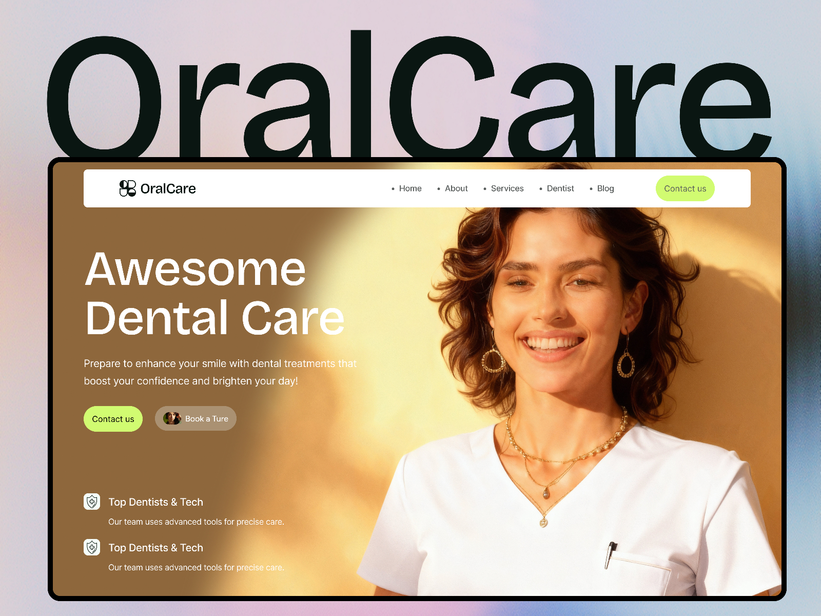 Oral Care — Free Dental Framer Template preview